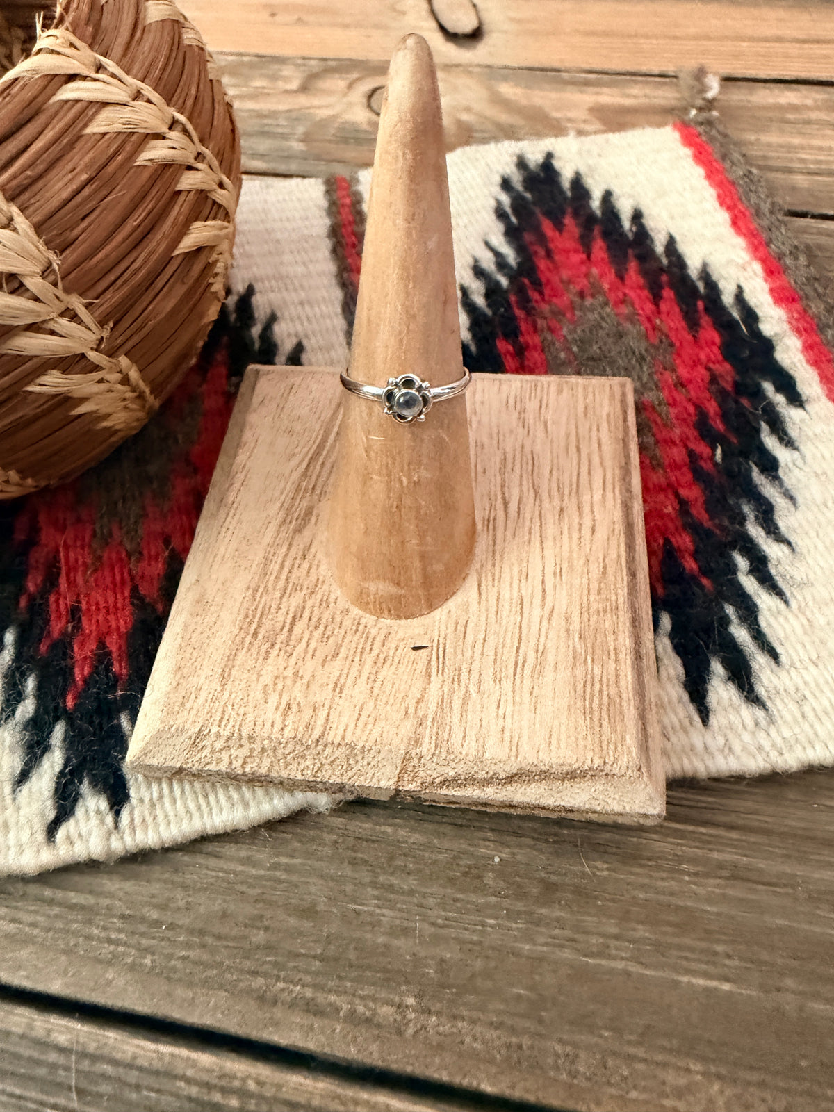 Handmade Sterling Silver & Moonstone Adjustable Ring