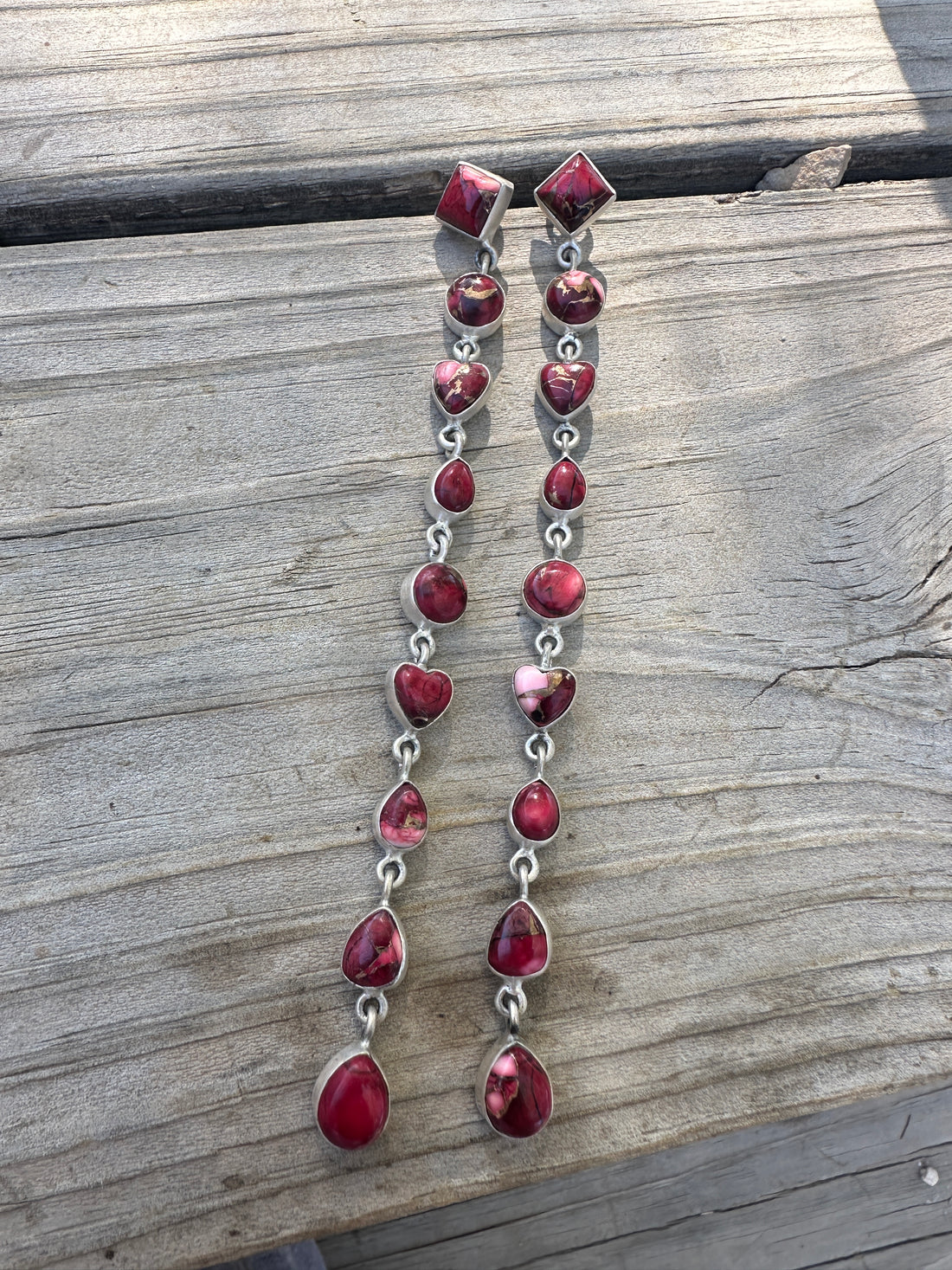 HONKY TONK Handmade Sterling Silver Dahlia Rose Dangles