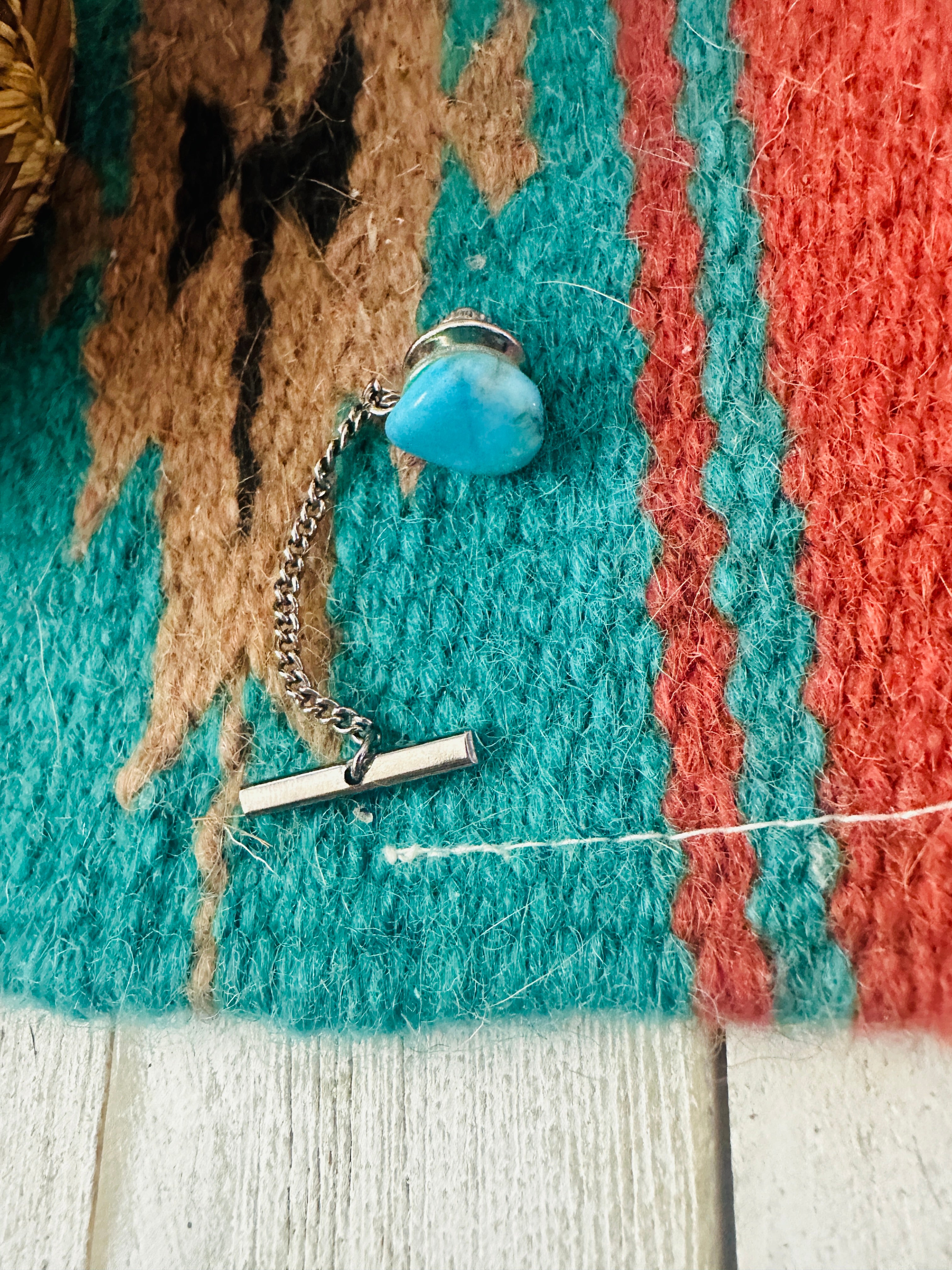 Navajo Turquoise & Sterling Silver Tie Tack