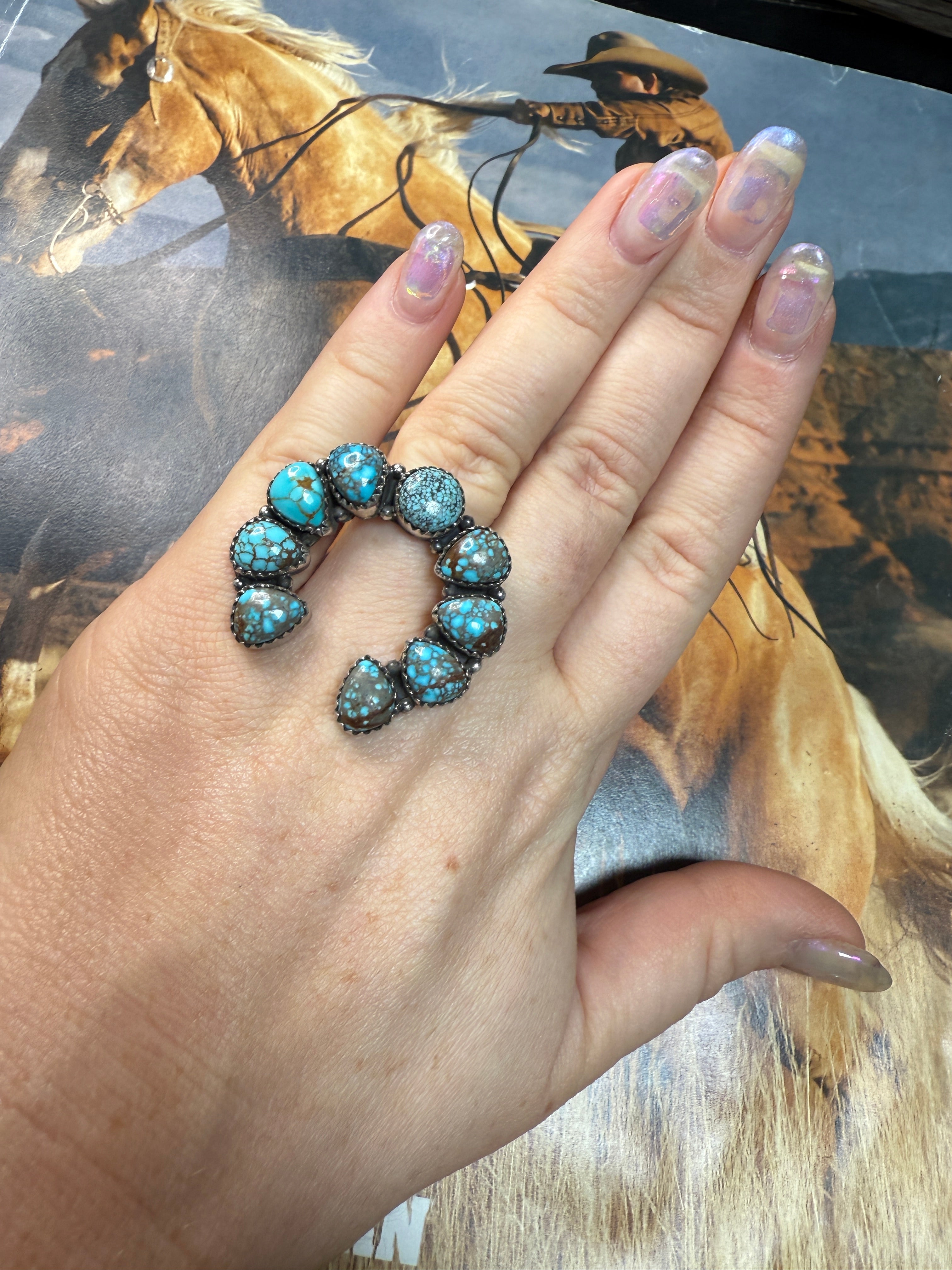 Handmade Sterling Silver Adjustable Multi Stone Naja Ring