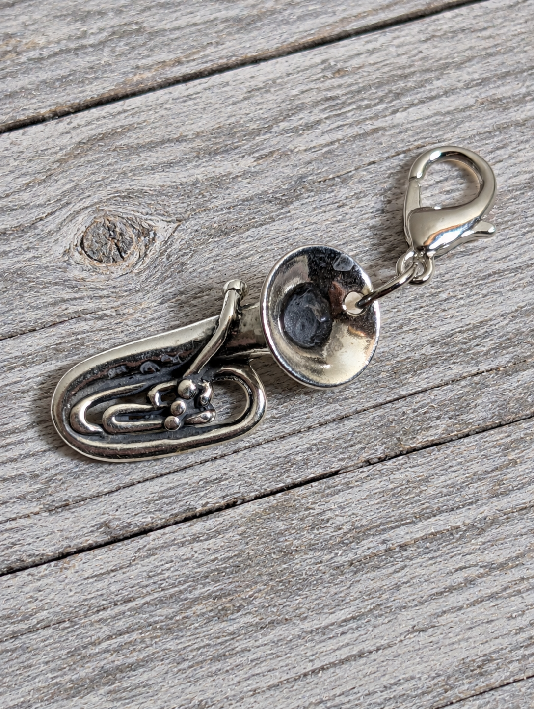 Handcrafted Tuba Musical Instrument Charm Sterling Silver