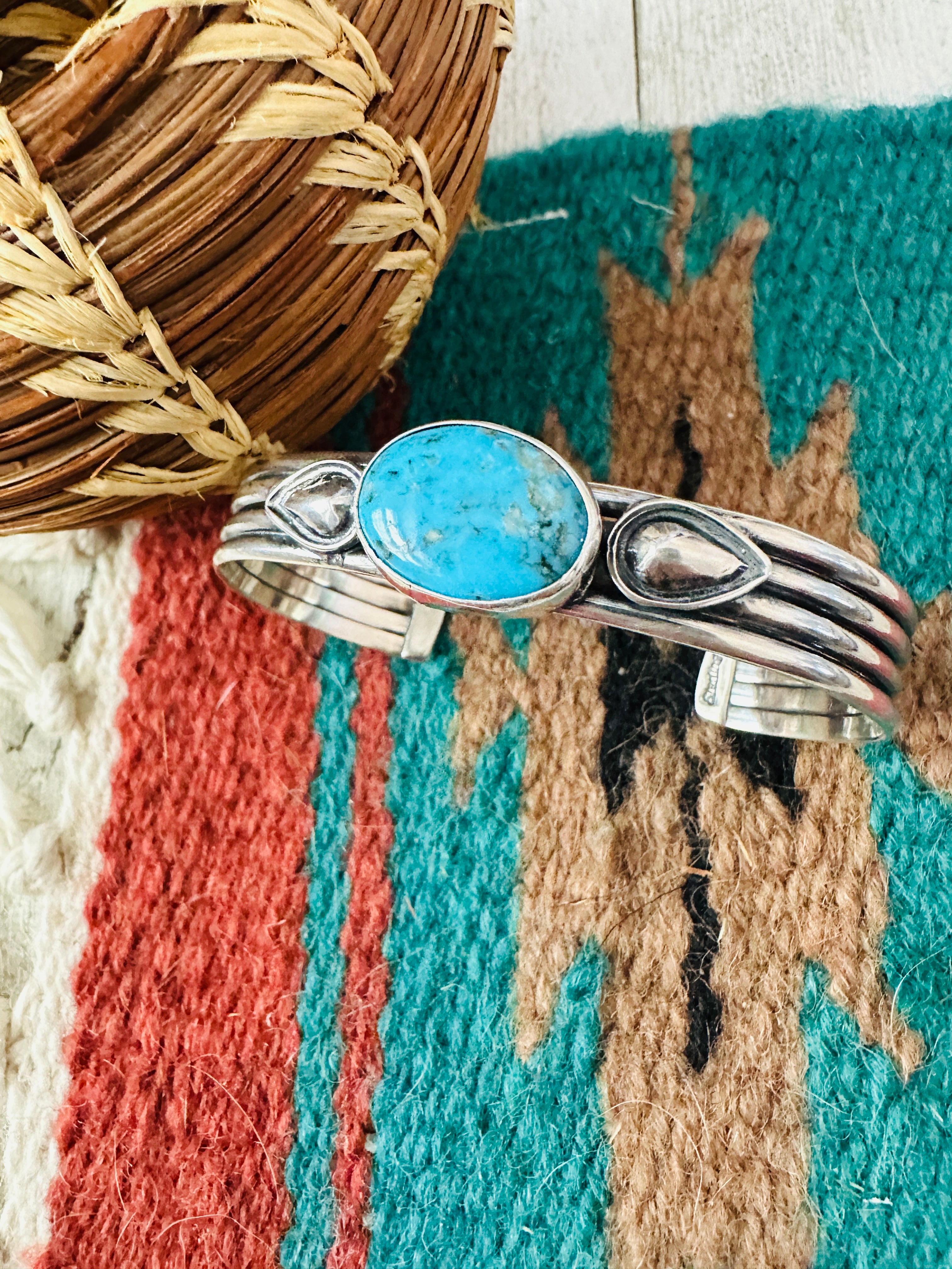 Handcrafted Sterling Silver & Turquoise Cuff Bracelet