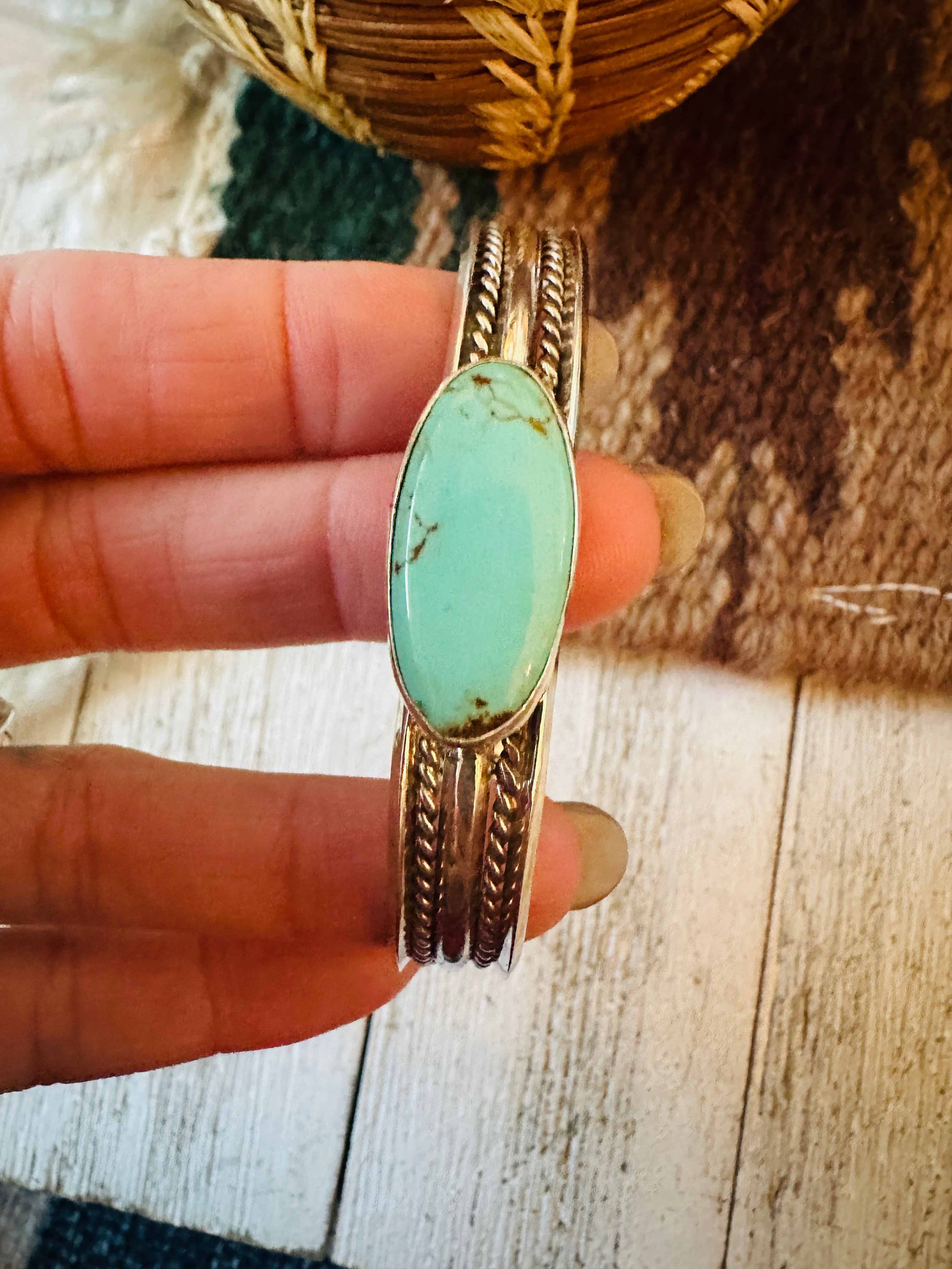 Navajo Turquoise & Sterling Silver Cuff Bracelet