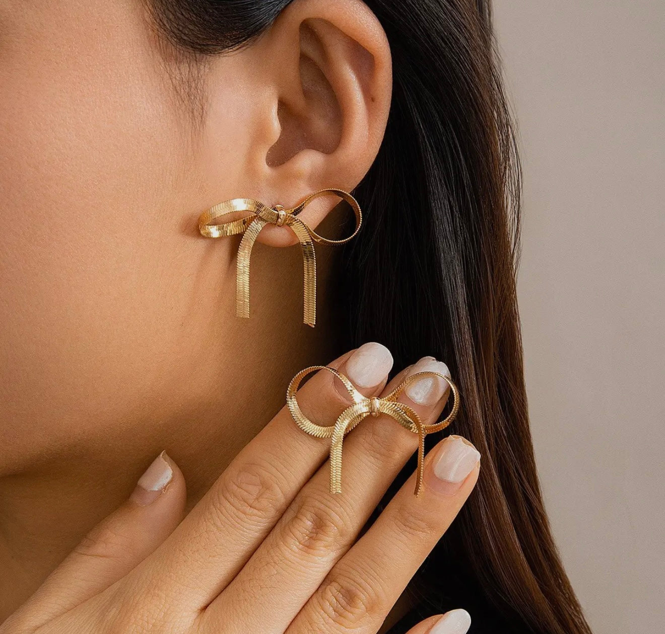 “The Golden Collection” Handmade BOW Gold Plated Earrings