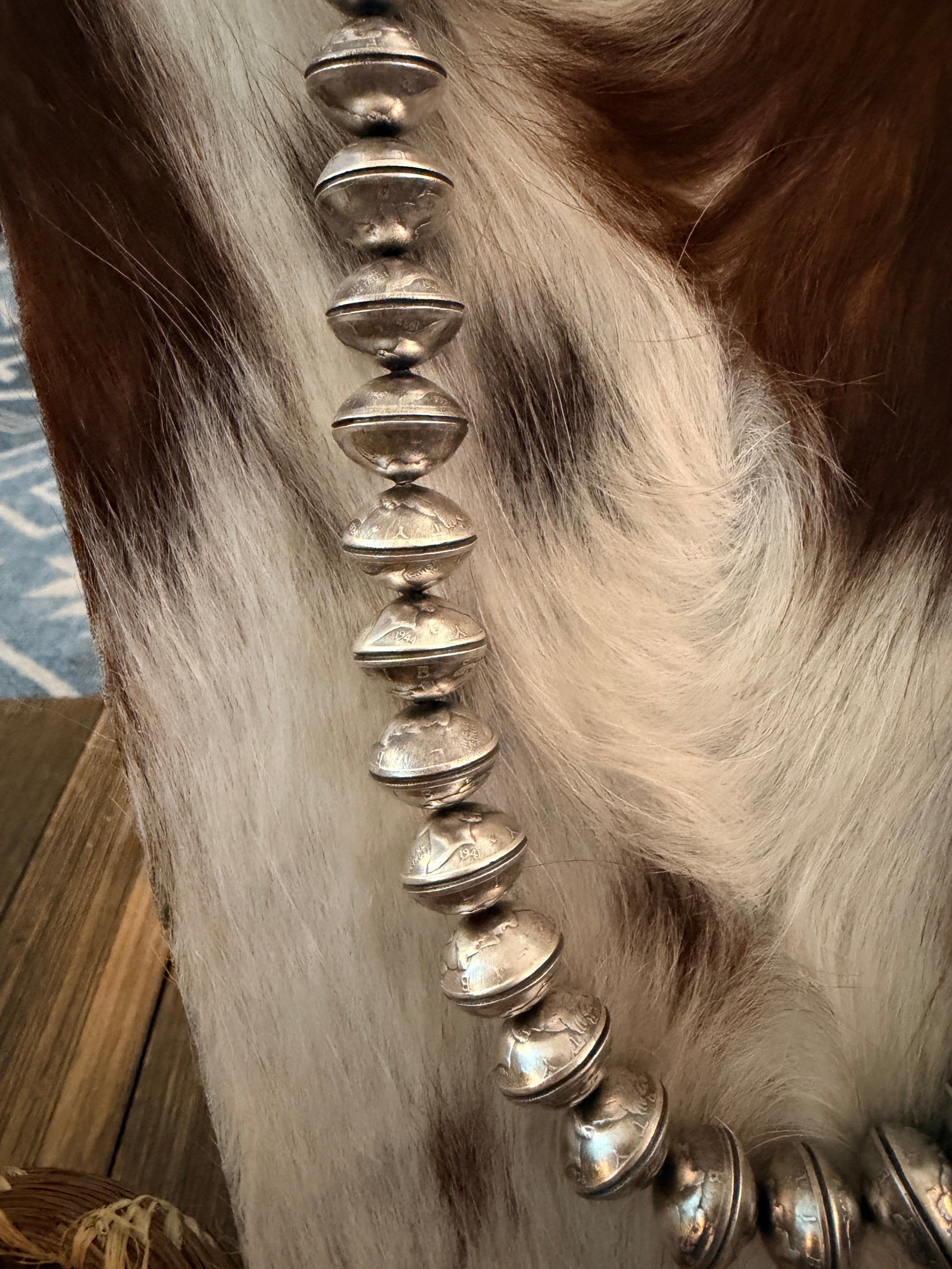 Handcrafted Sterling Silver Liberty Dime Beaded Necklace by James McCabe