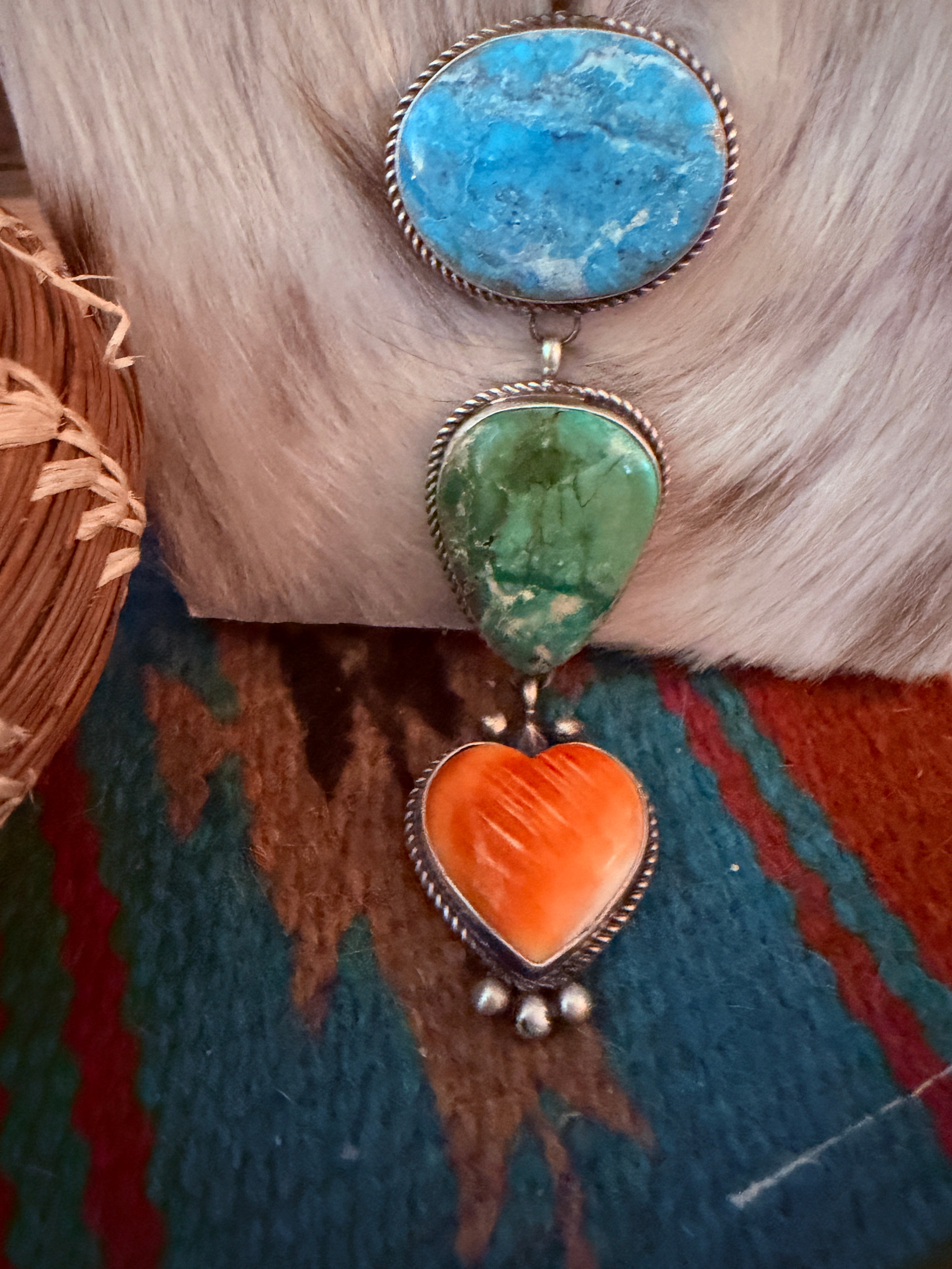 Handcrafted Multi Stone & Sterling Silver Lariat Necklace by Vicky Hicks