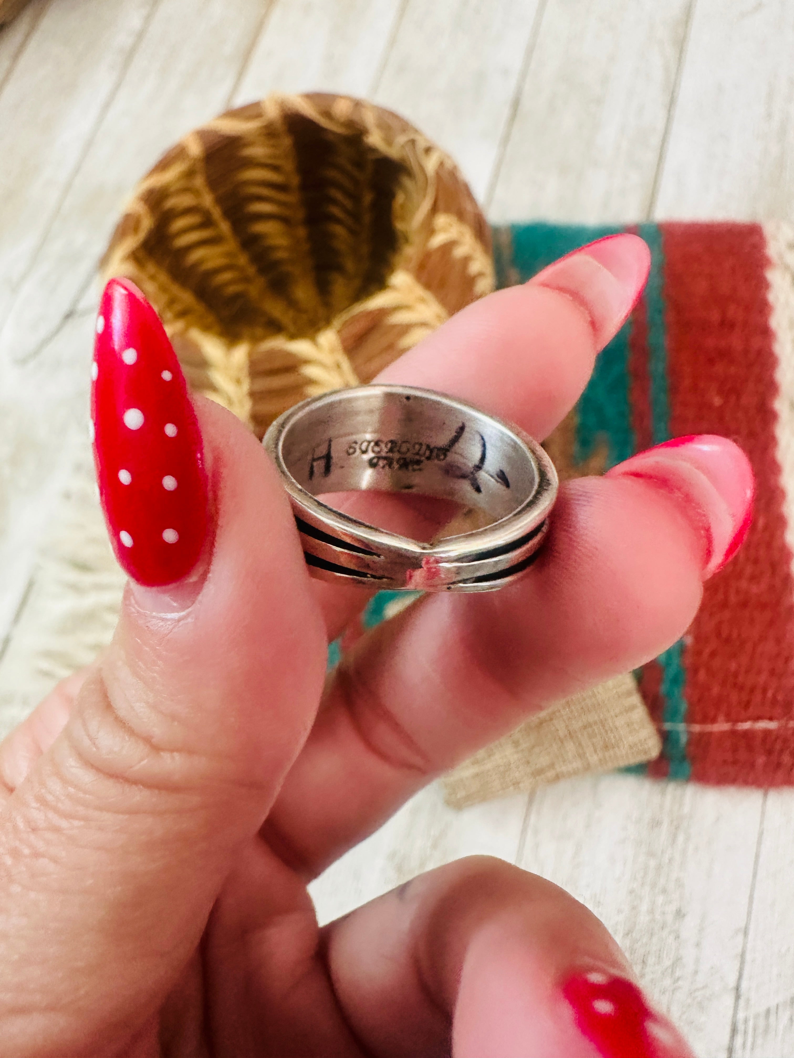 Handcrafted Old Pawn Sterling Silver Band Ring