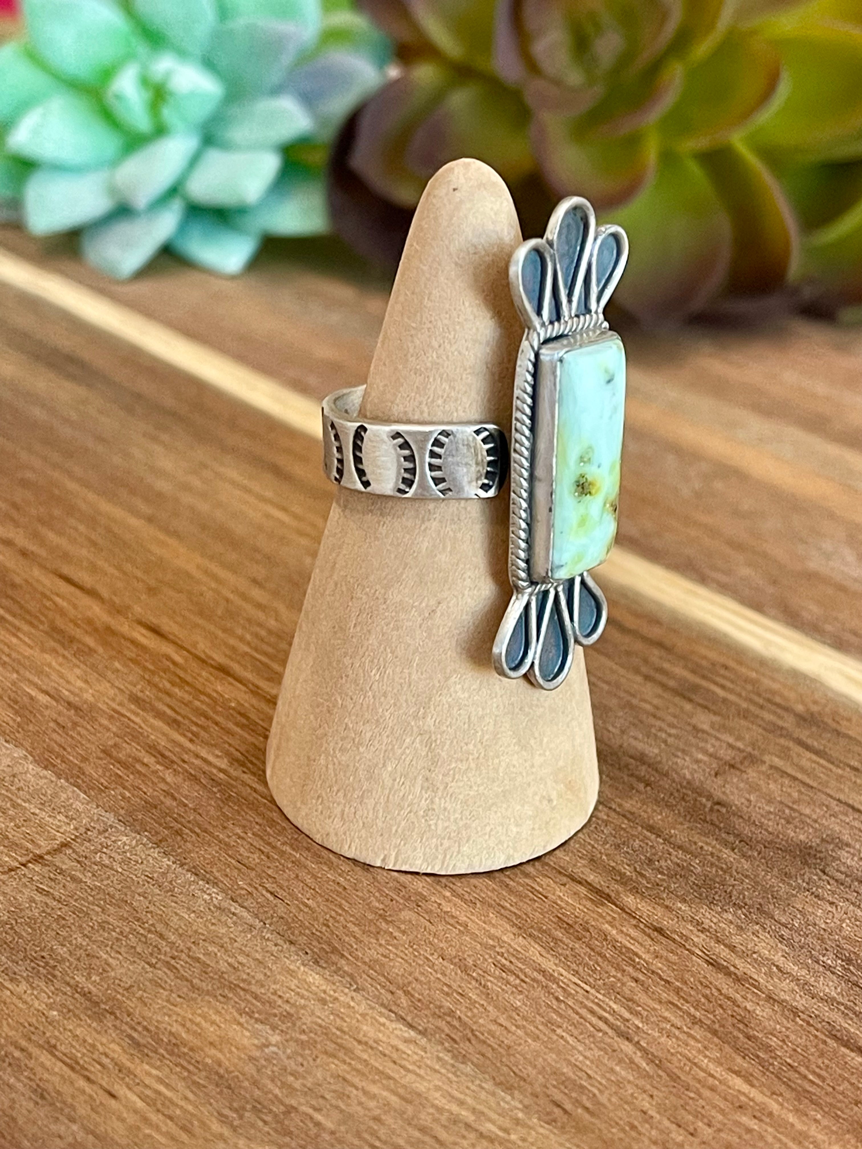 Beautiful Handmade Palomino Turquoise And Sterling Silver Adjustable  Ring