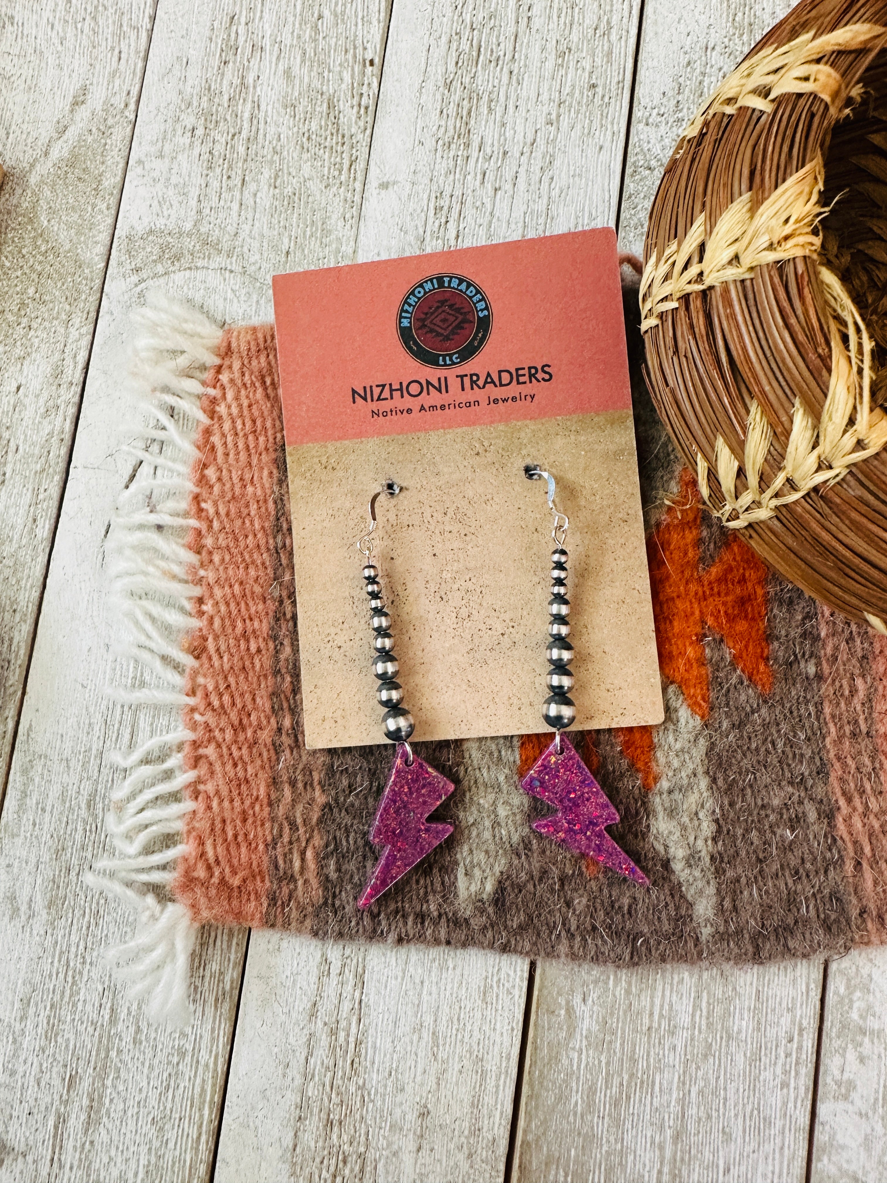 Summer Lovin’ Sterling Silver Pearl Beaded Fire Opal Lightning Bolt Dangle Earrings