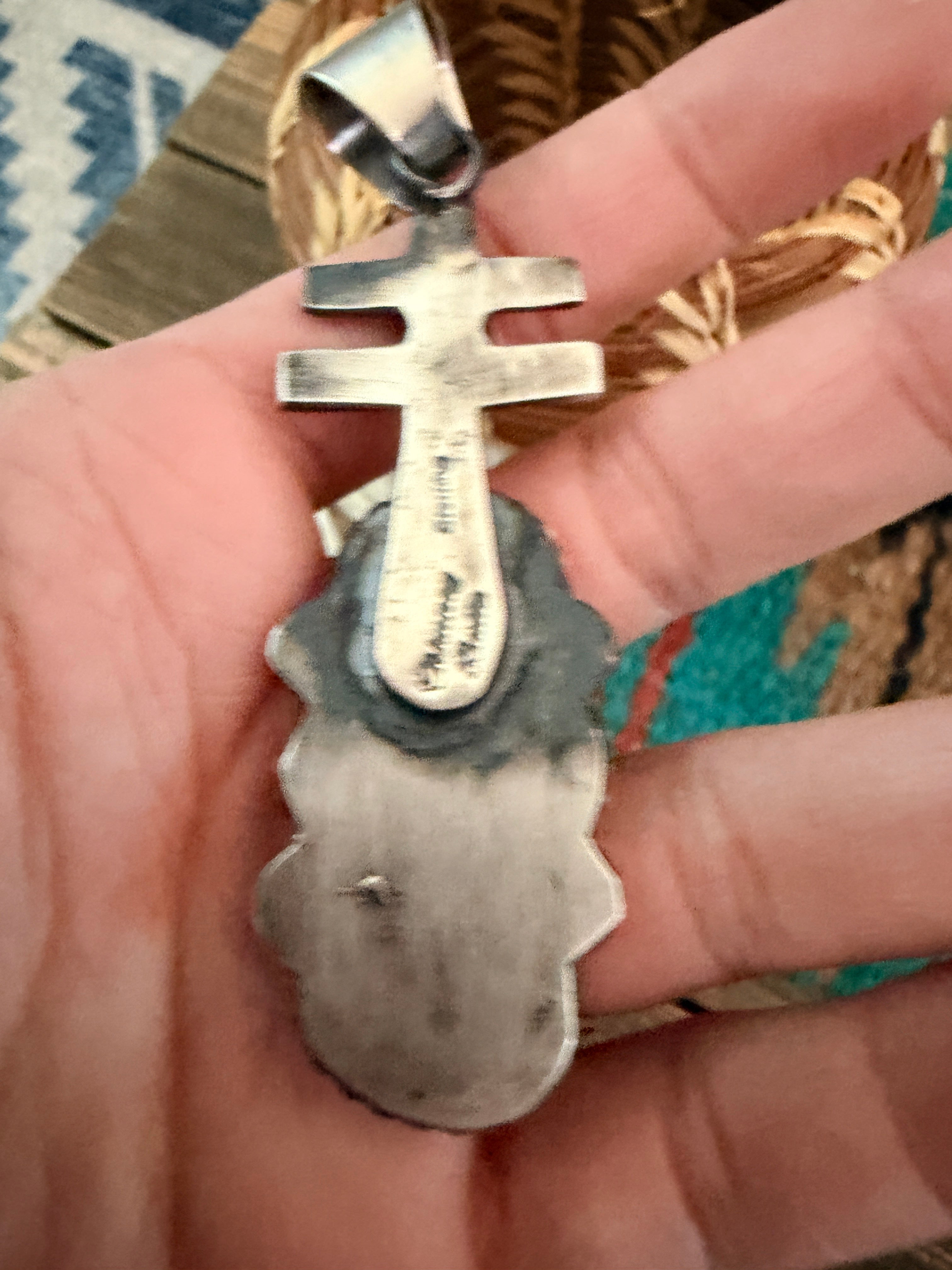 Handcrafted Sterling Silver & Golden Hills Turquoise Pendant by Chimney Butte