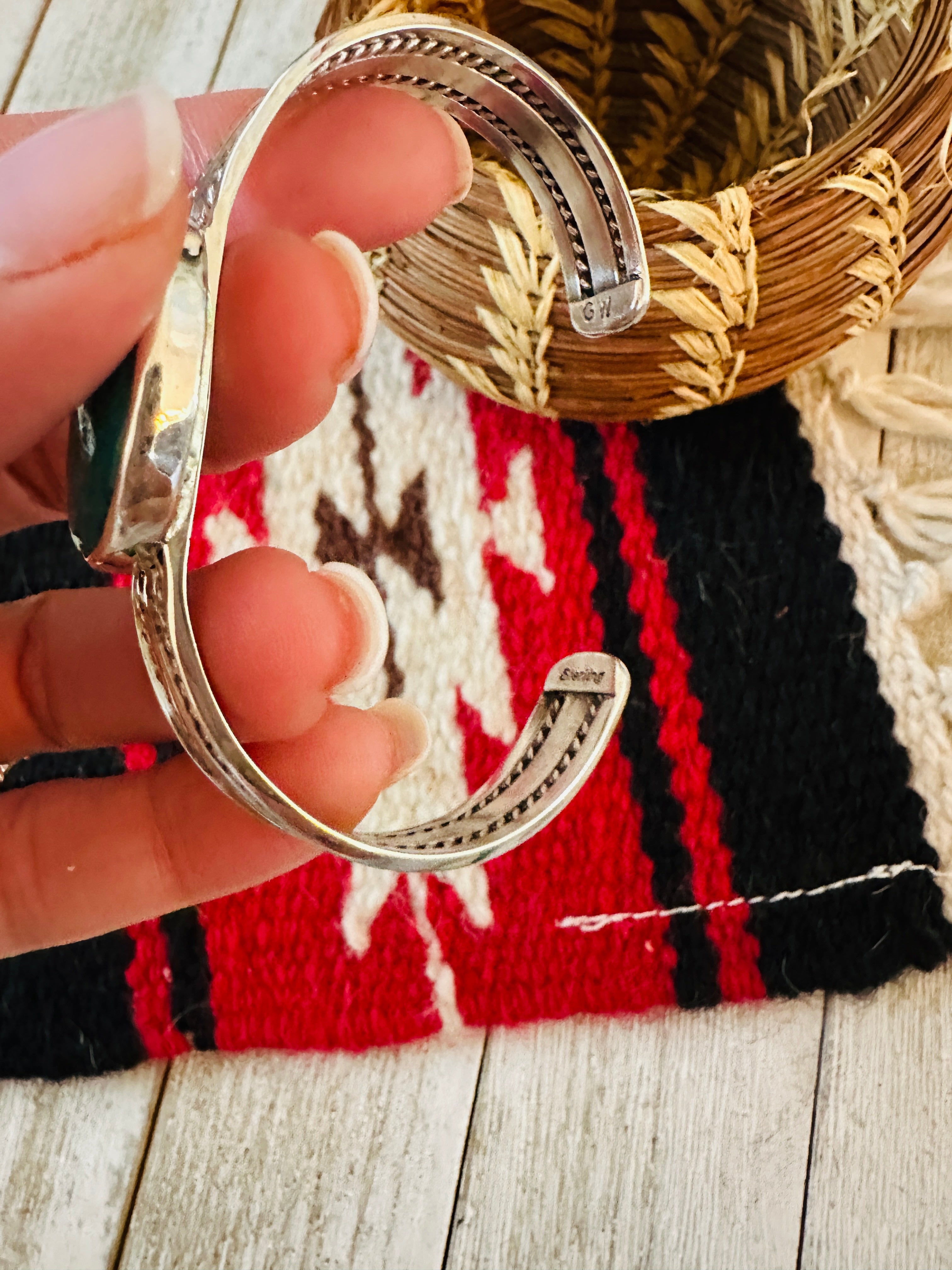 Handcrafted Sterling Silver & Turquoise Cuff Bracelet