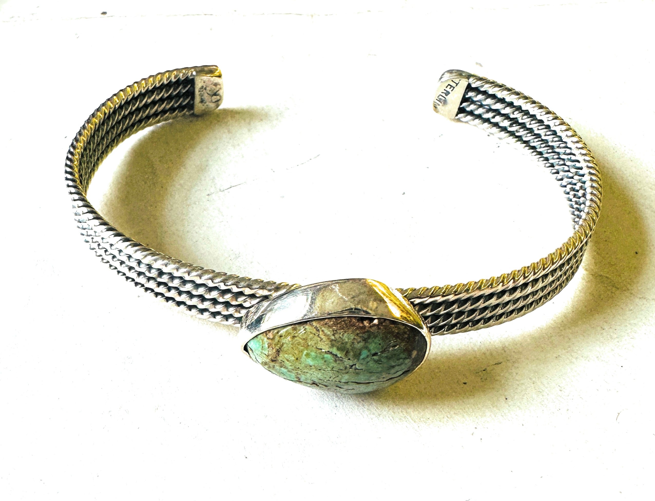 Navajo Sterling Silver & Royston Turquoise Cuff Bracelet