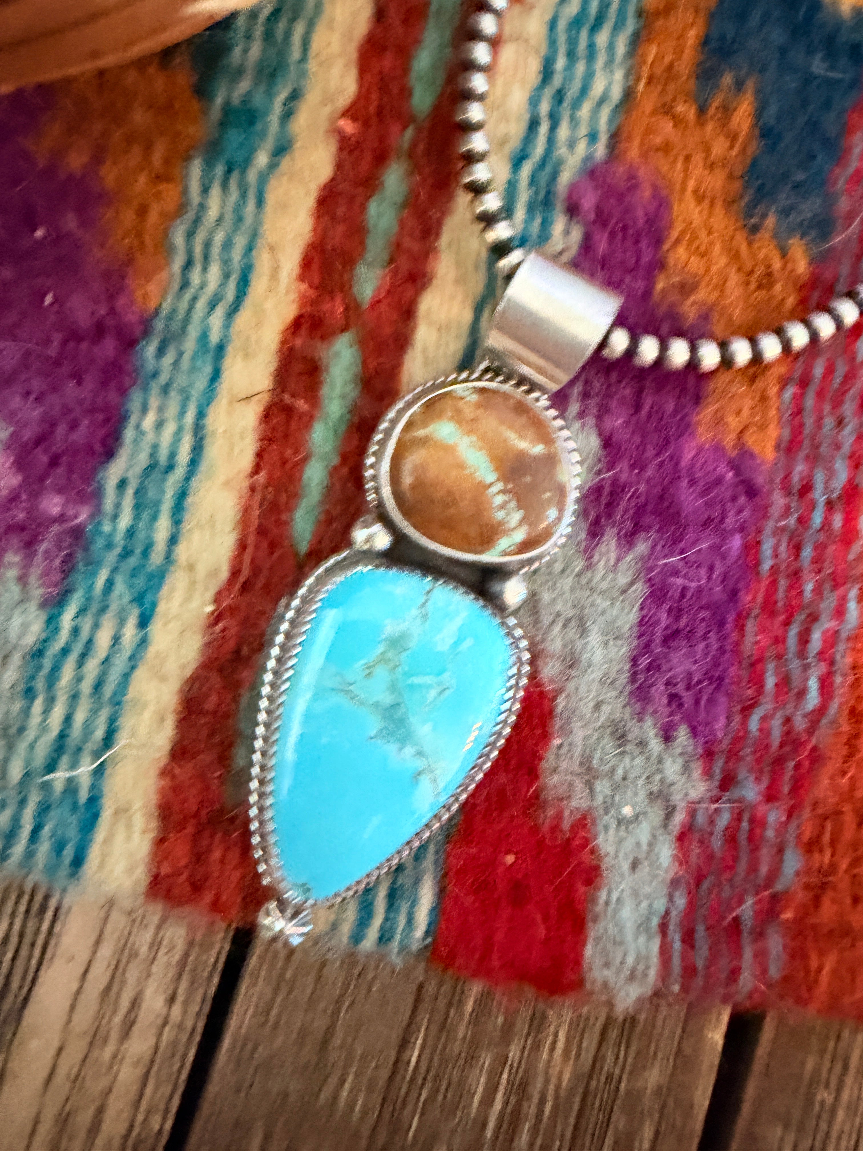 Handmade Sterling Silver and Turquoise Pendant