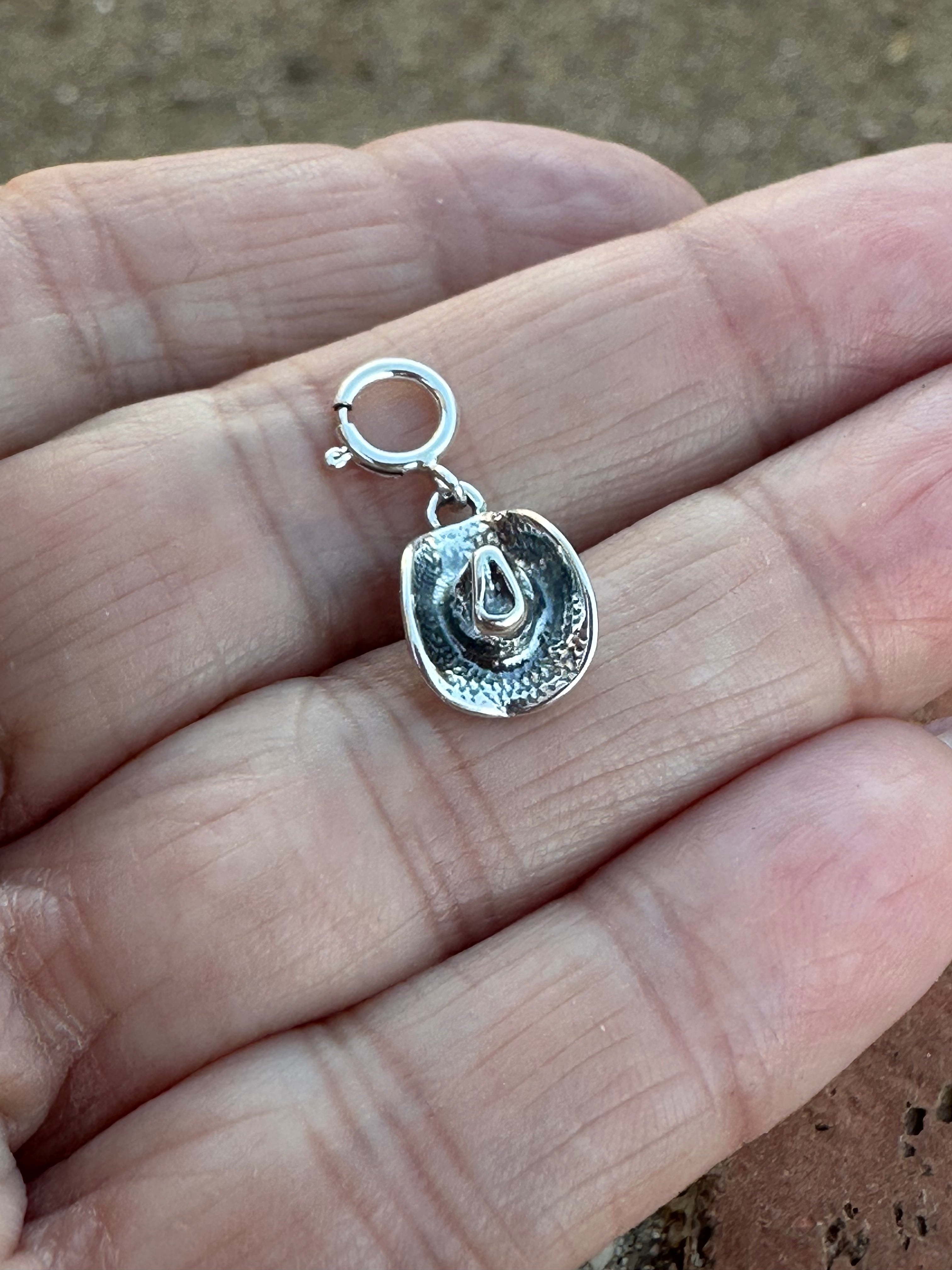 Navajo Crafted Sterling Silver Cowboy Hat Charm