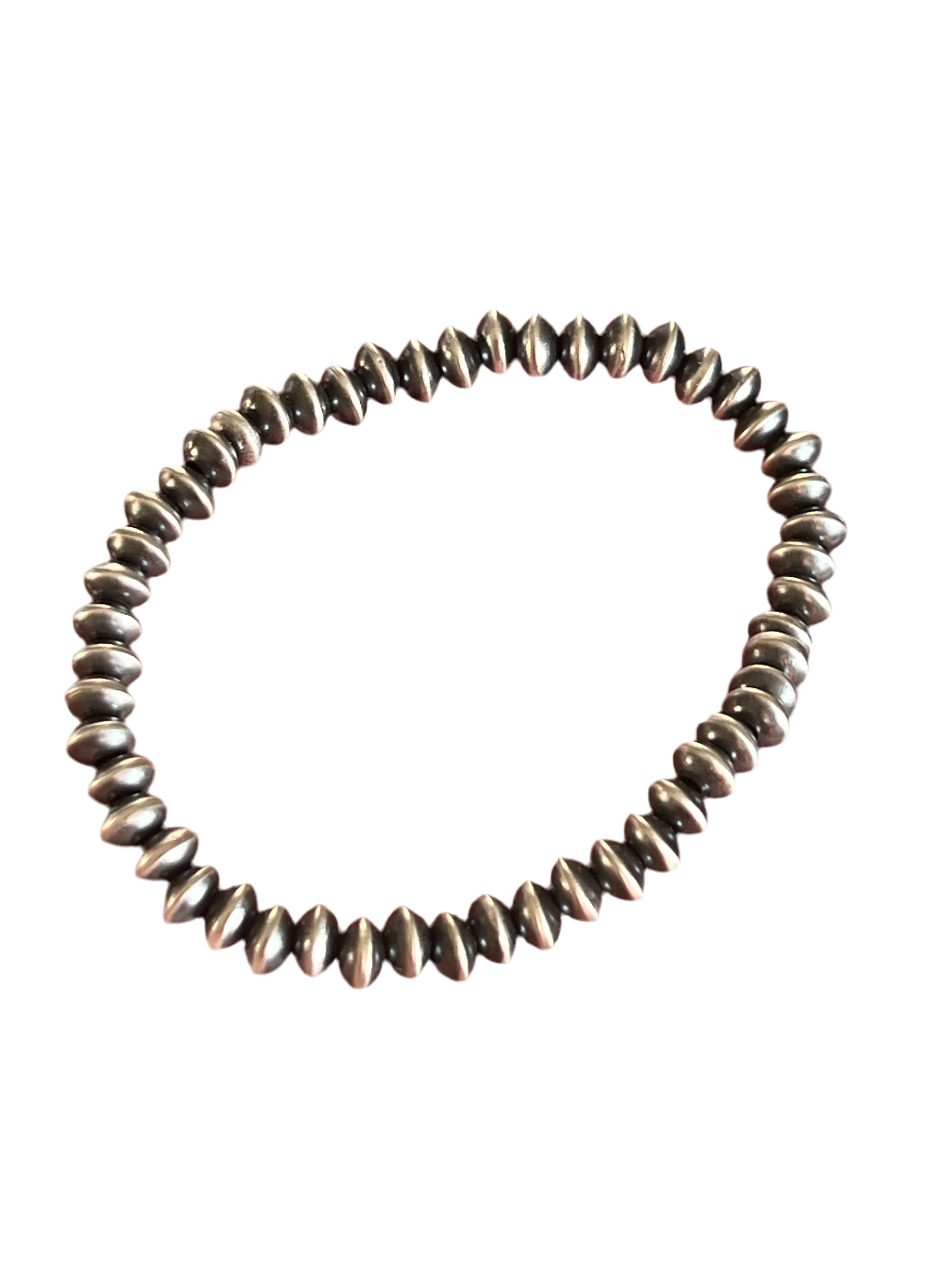 Vinita Cowboy Handmade Sterling Silver 5.5mm Stretch Bracelet