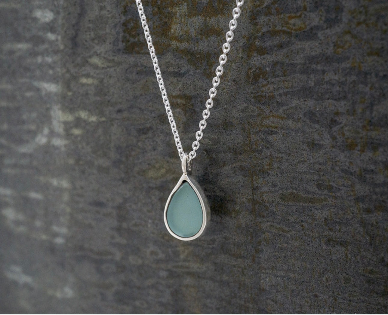 Petite Chalcedony Teardrop Necklace