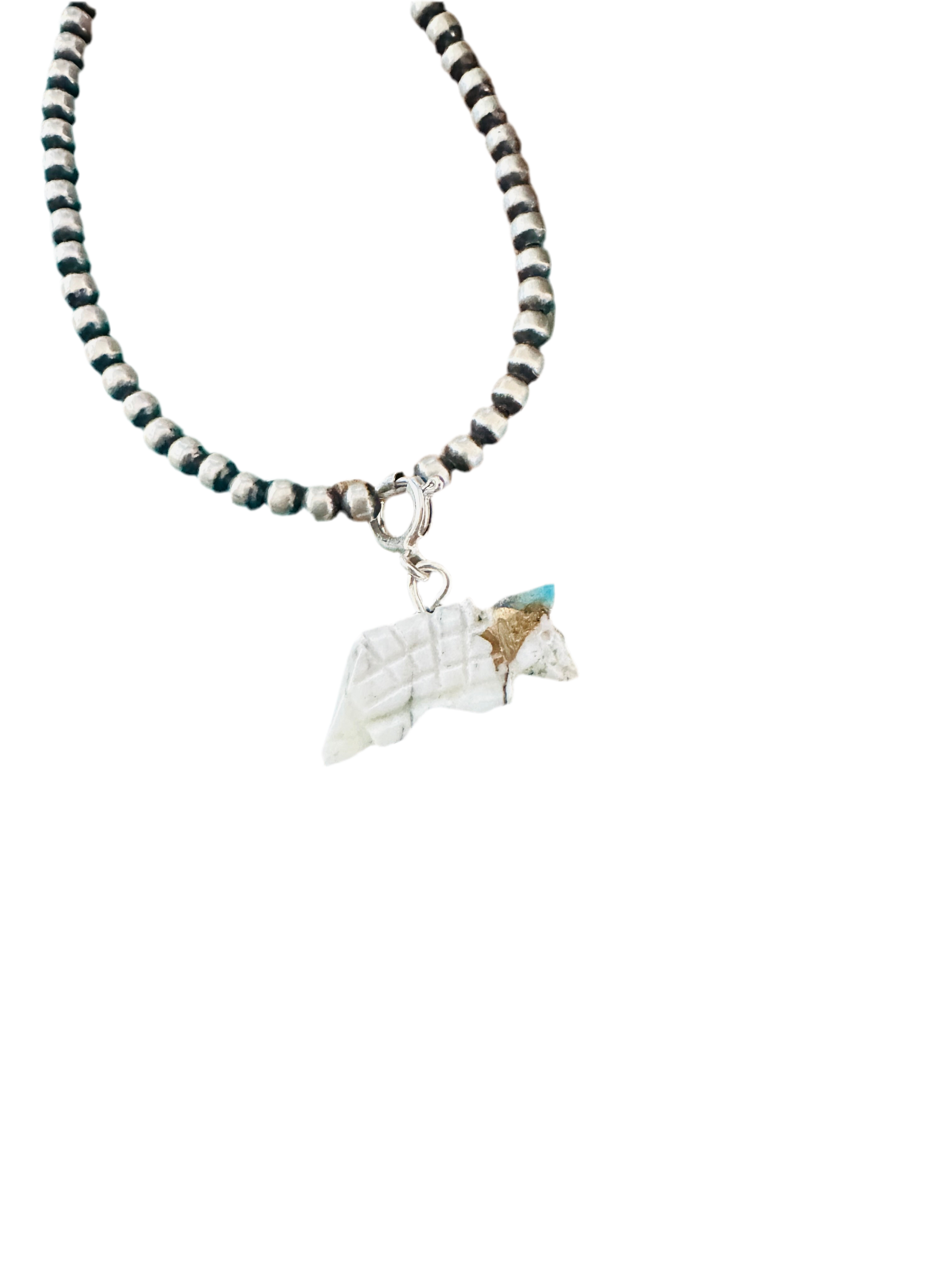 Handcrafted &  Hand Carved Blue Mojave Armadillo Charm