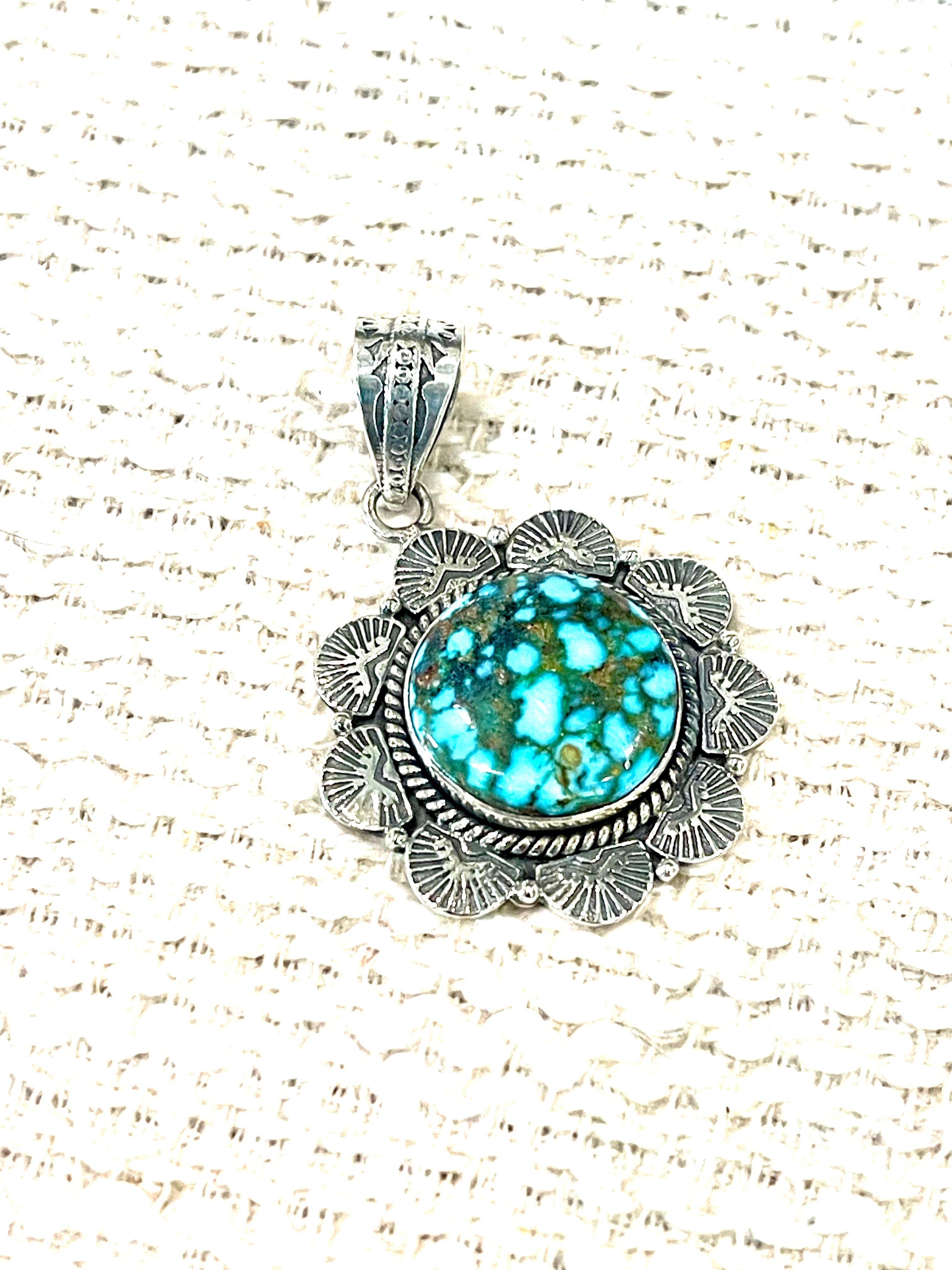 Handmade Sterling Silver & Sonoran Mountain Turquoise Pendant