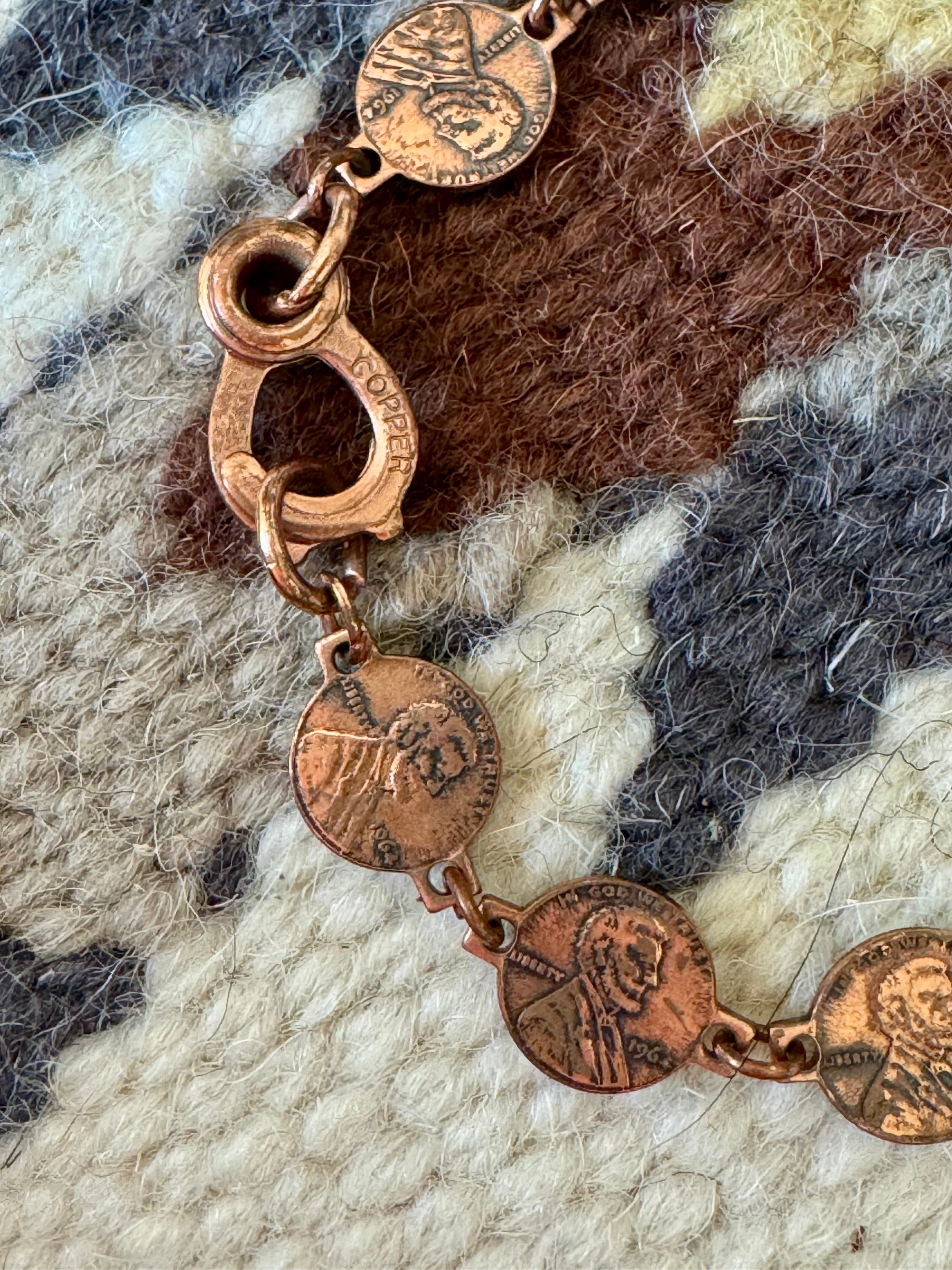 Vintage Handmade Copper Link Bracelet