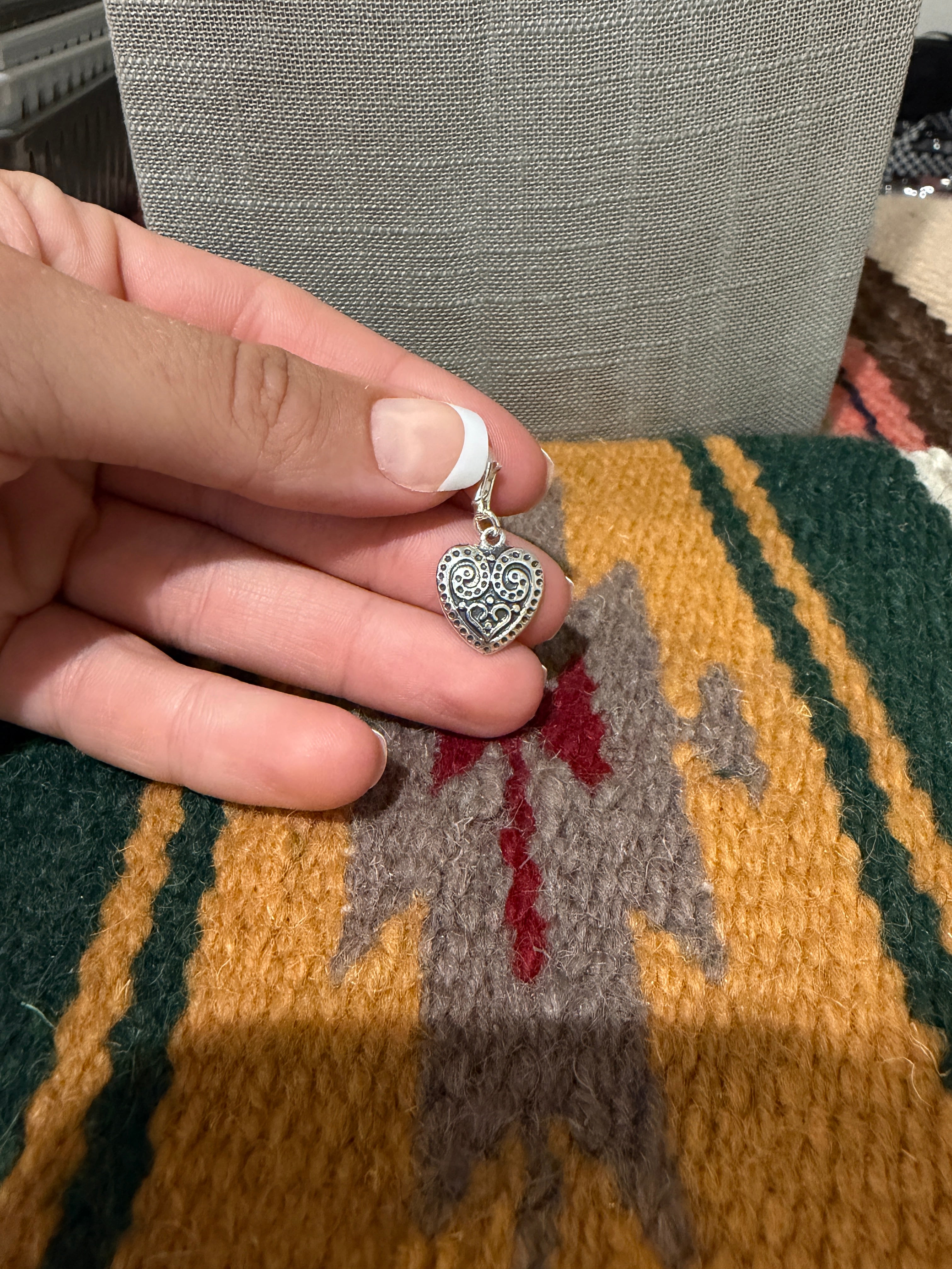 Handmade Sterling Silver Swirl Heart Charm