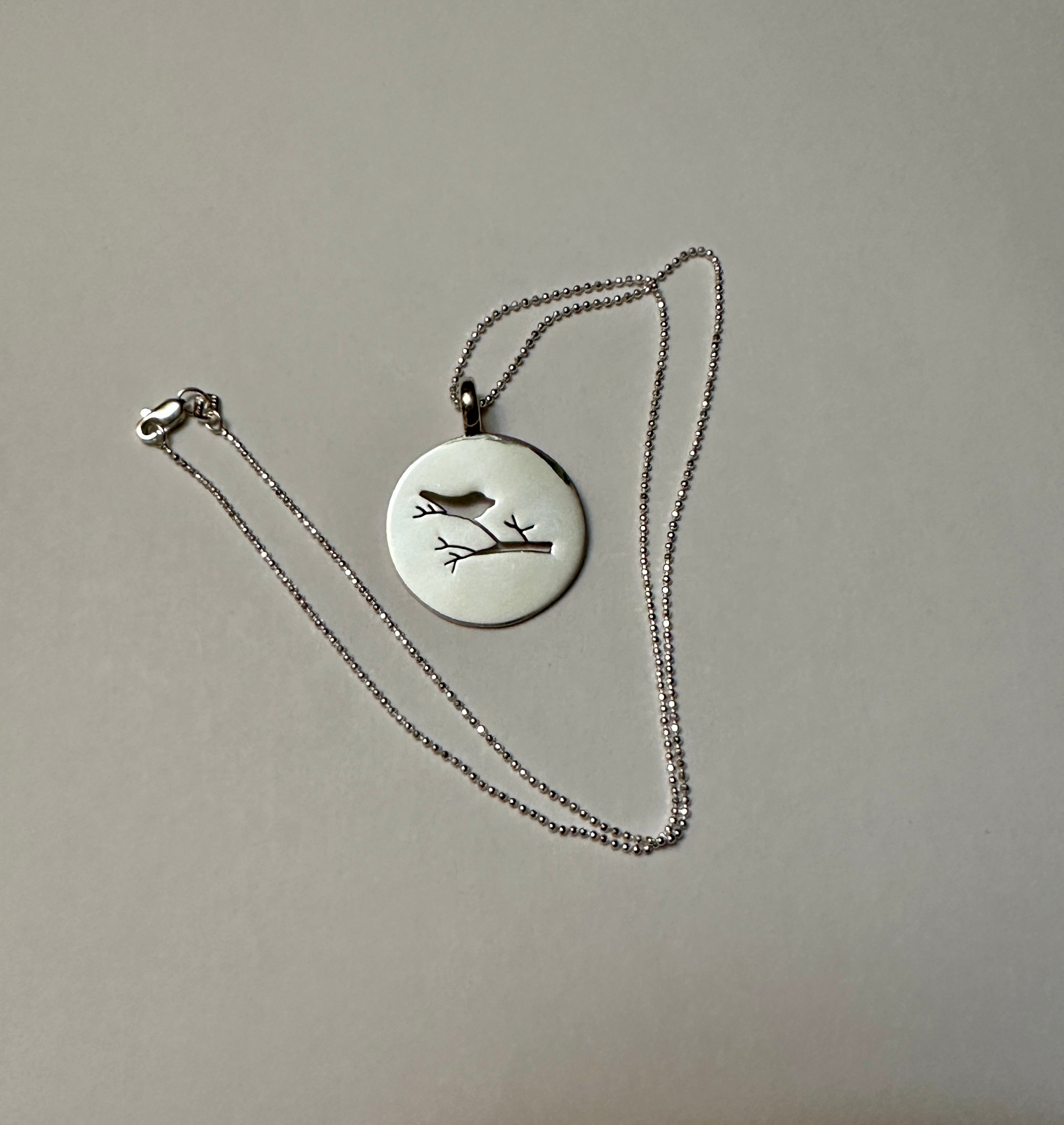 Bird On Branch Pendant Necklace