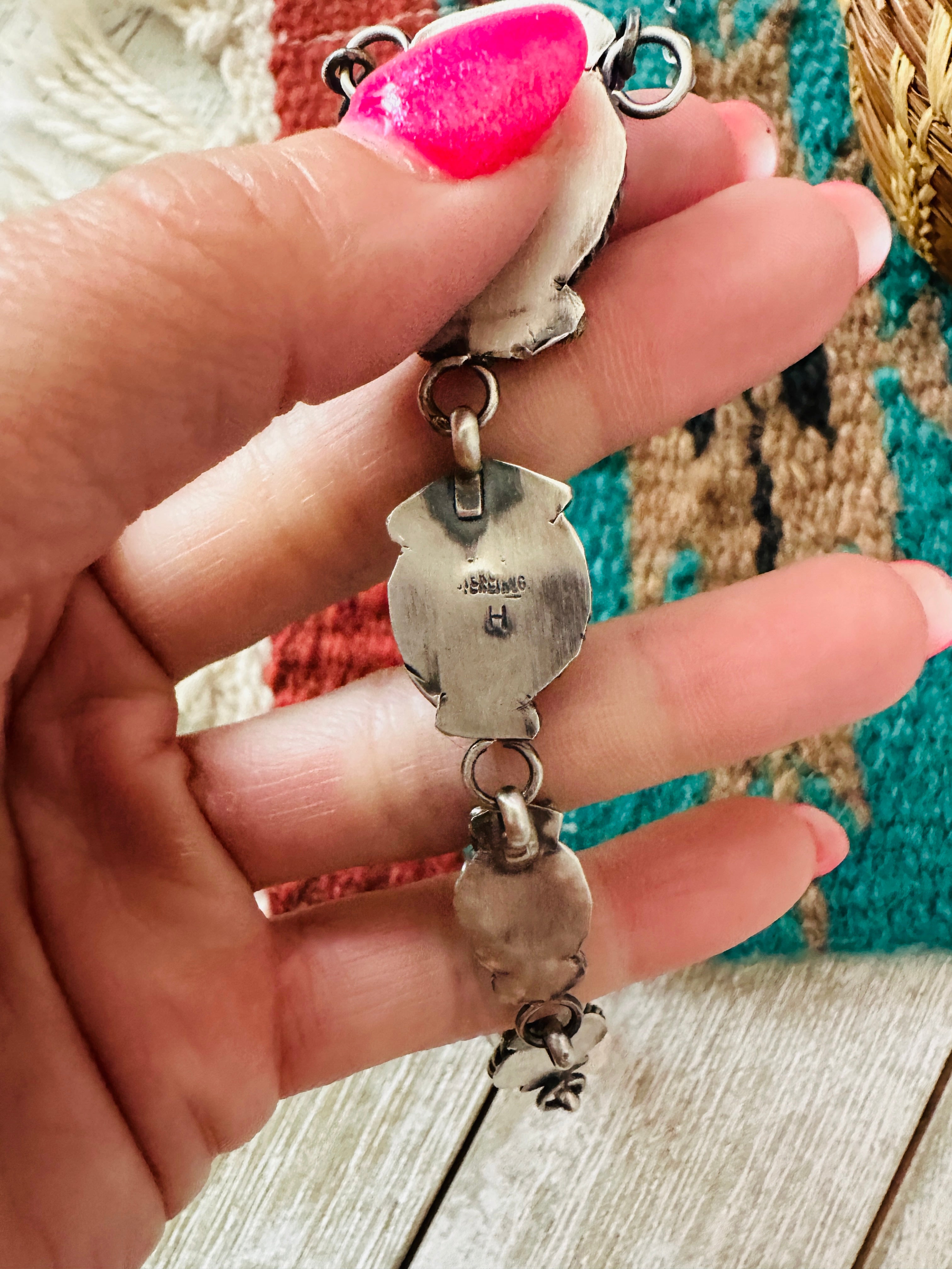 Handcrafted Sterling Silver & Multi Stone Lariat Necklace