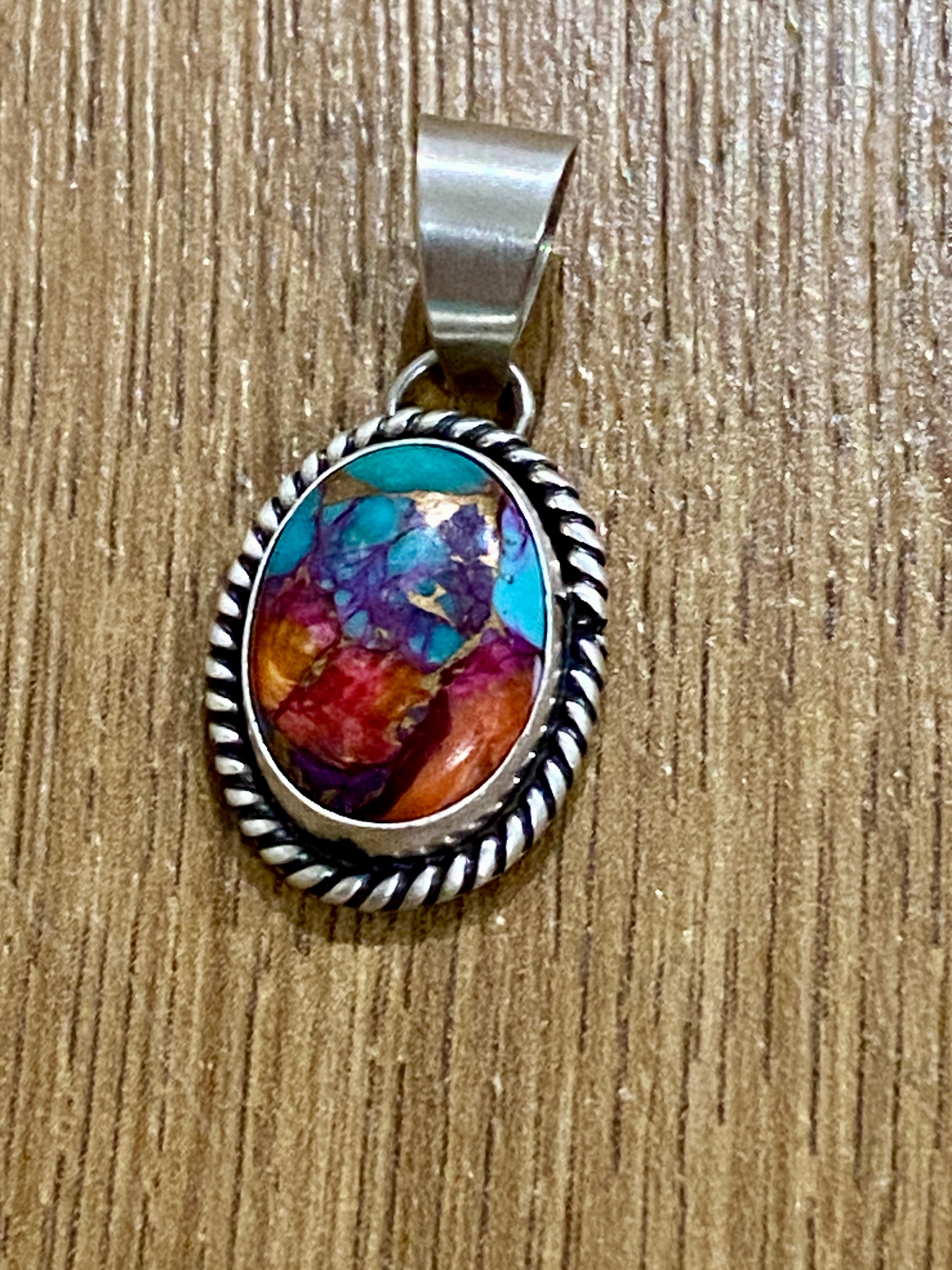 Navajo Sterling Silver & Pink Dream Mojave Pendant