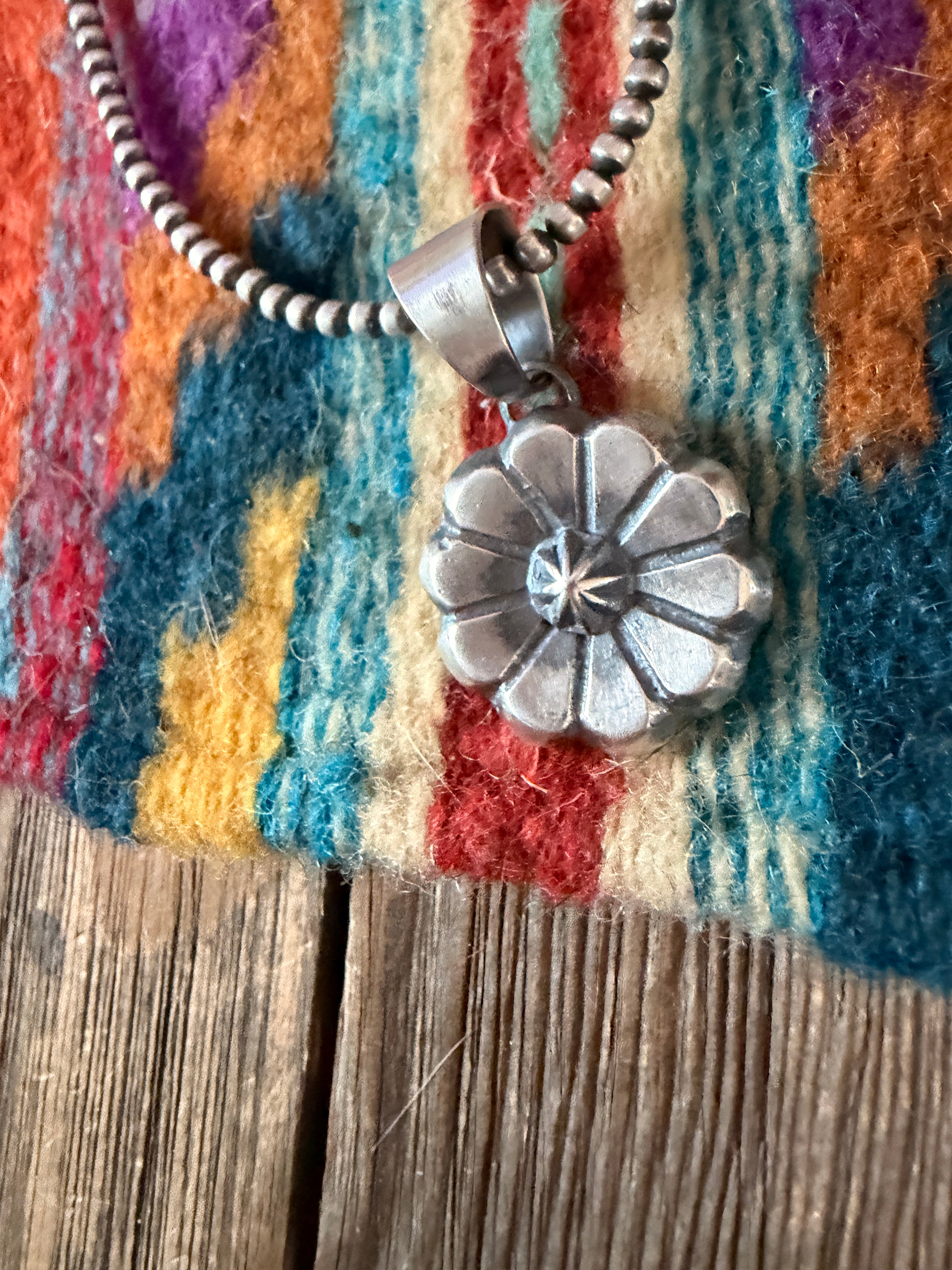 Handcrafted Sterling Silver Flower Pendant by Chimney Butte