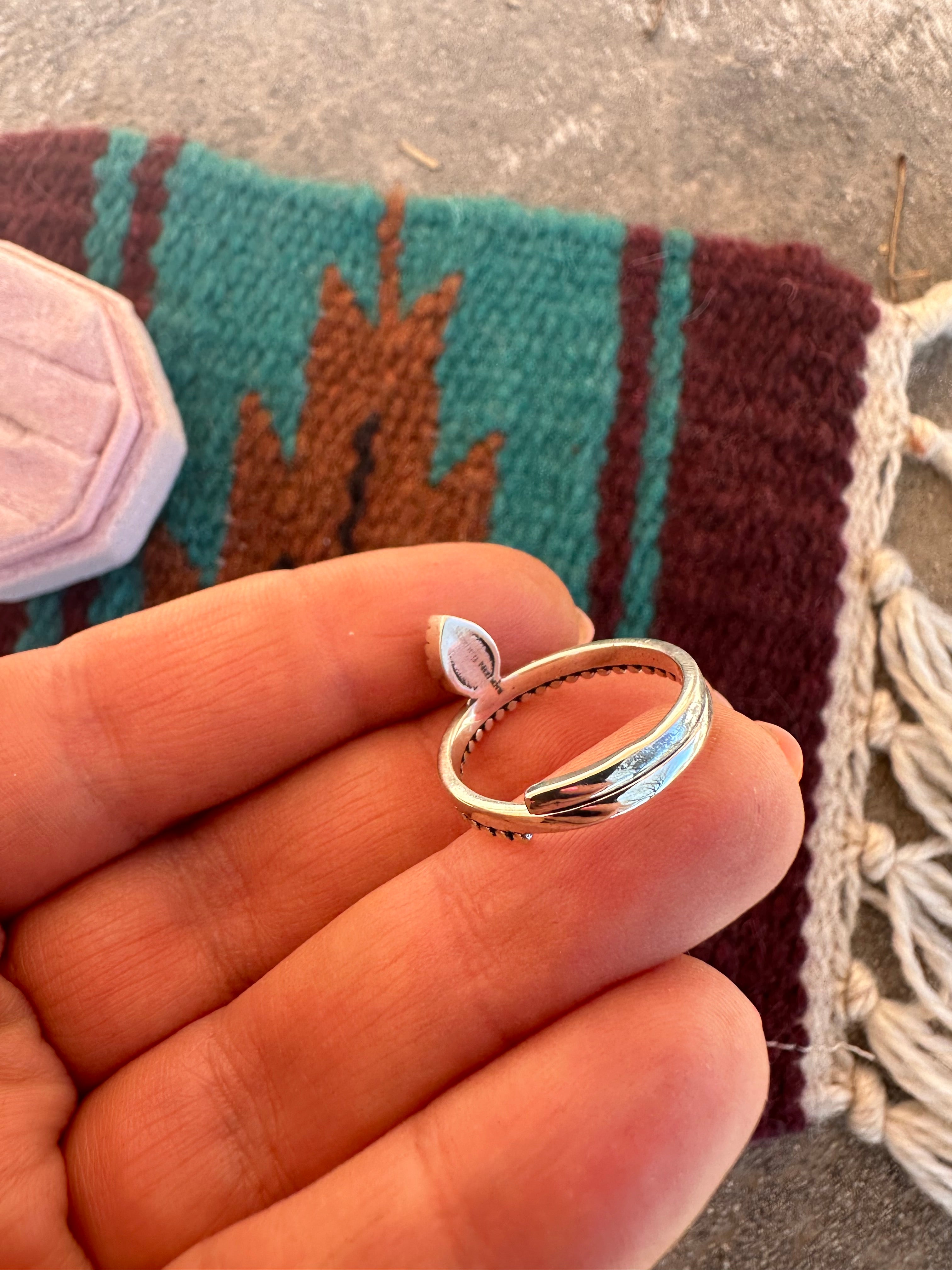 The Bisbee Beautiful Handmade Turquoise And Sterling Silver Adjustable Ring