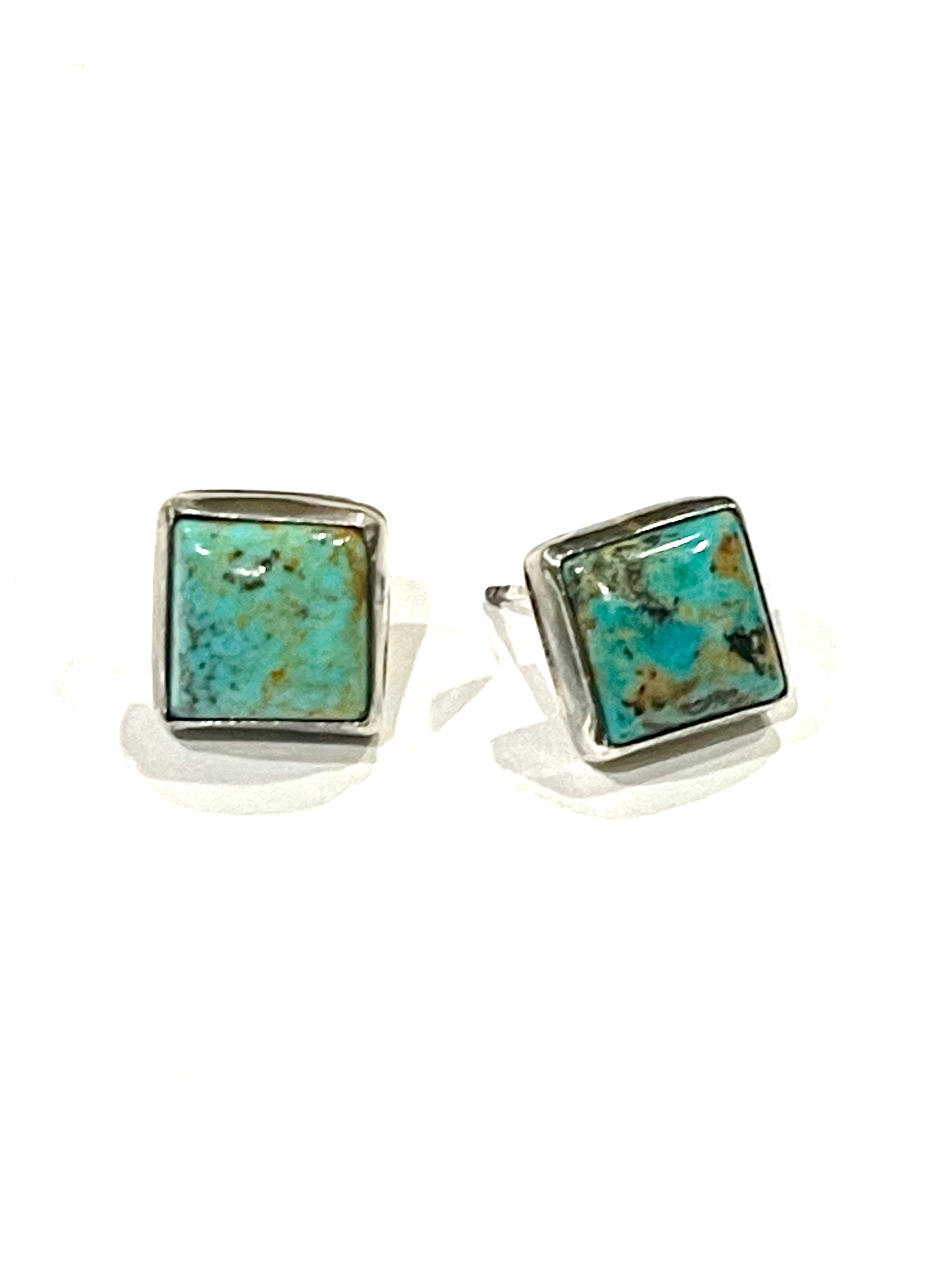 Navajo Sterling Silver & Turquoise Stud Earrings