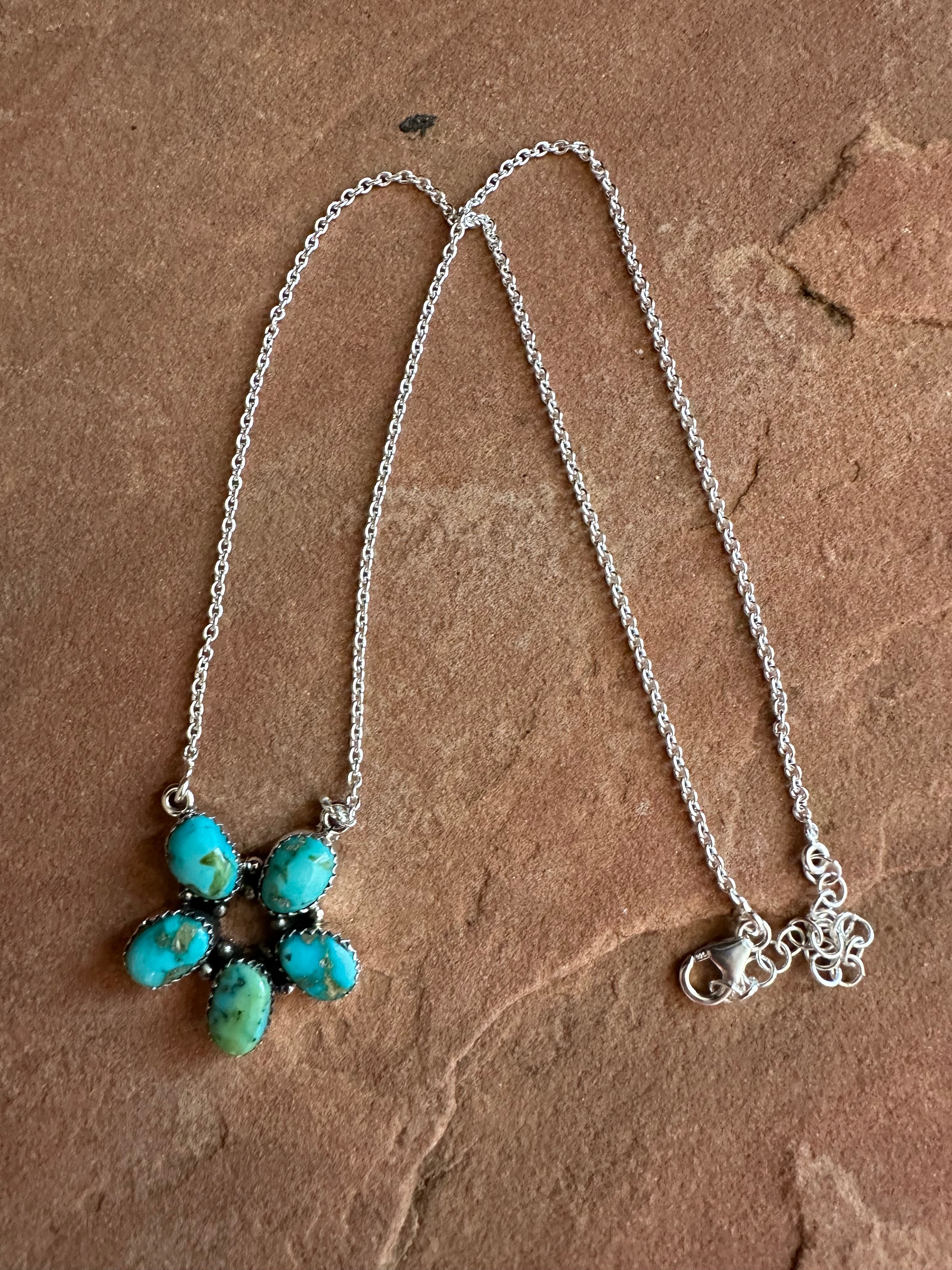 Beautiful Handmade Sterling Silver & Sonoran Mountain Turquoise Necklace