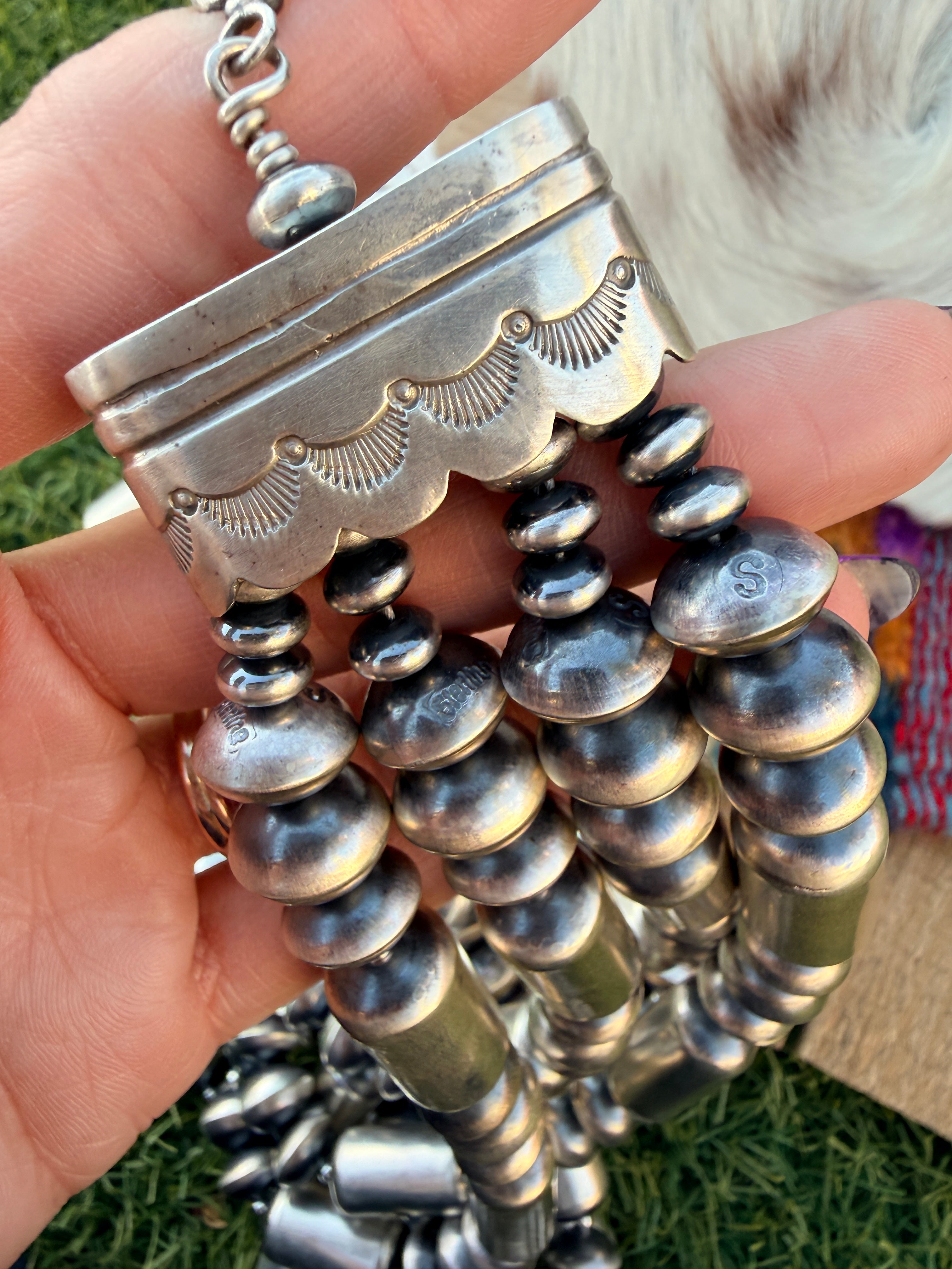 Handcrafted Sterling Silver Four-Strand Beaded Necklace