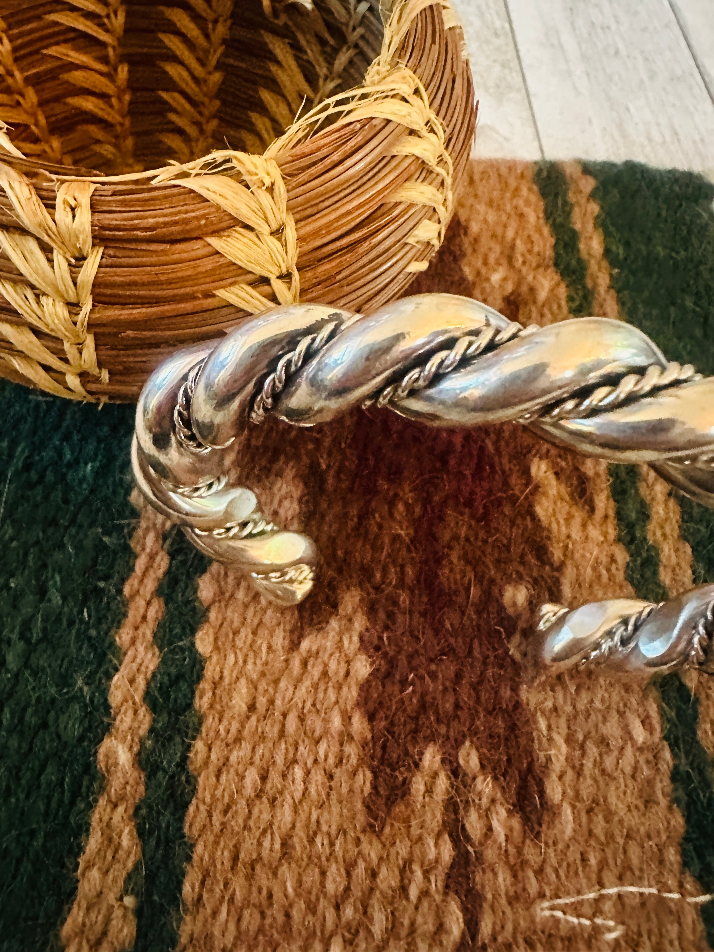 Handcrafted Twisted Sterling Silver Cuff Bracelet