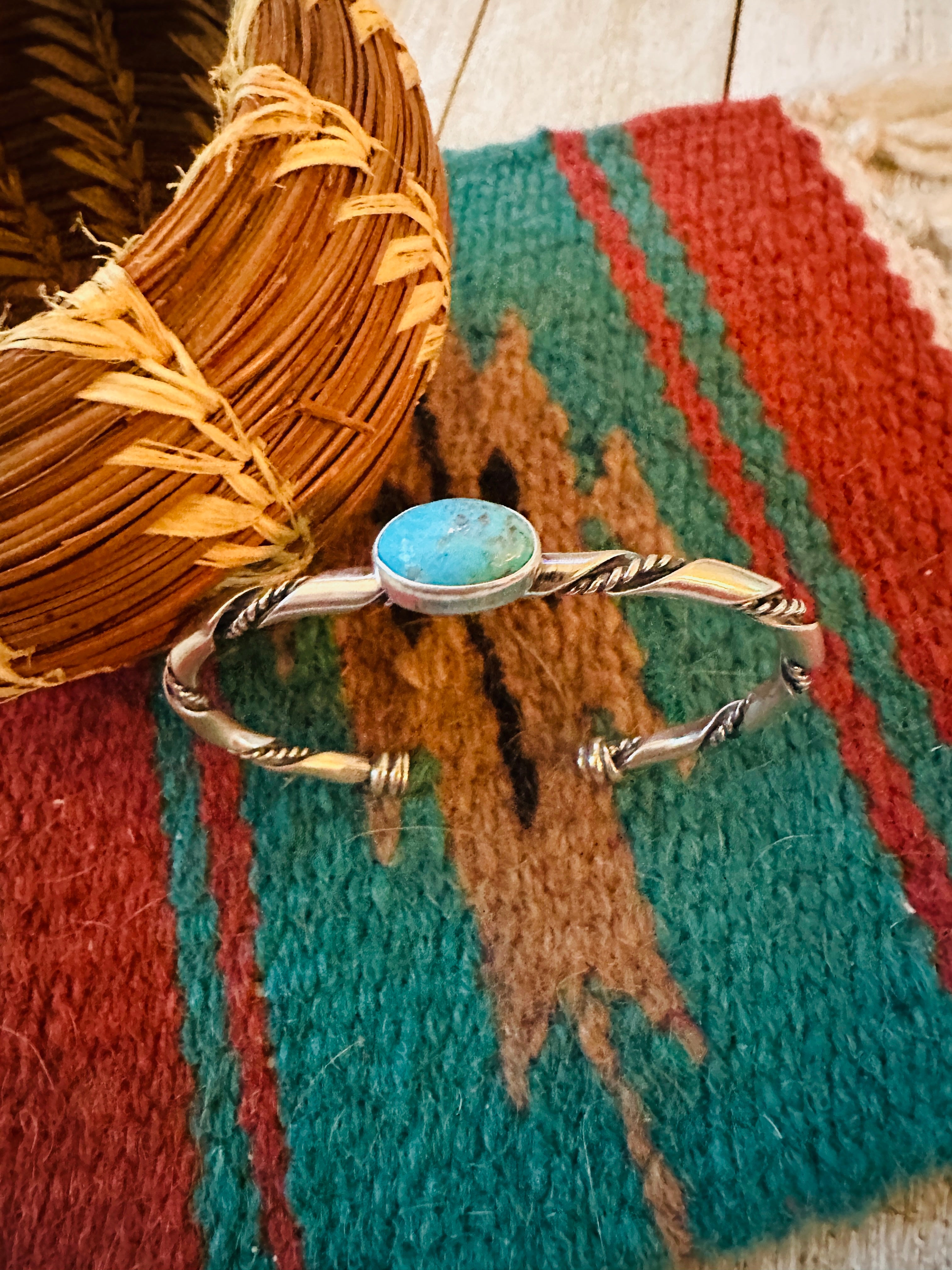 Handcrafted Turquoise & Sterling Silver Cuff Bracelet