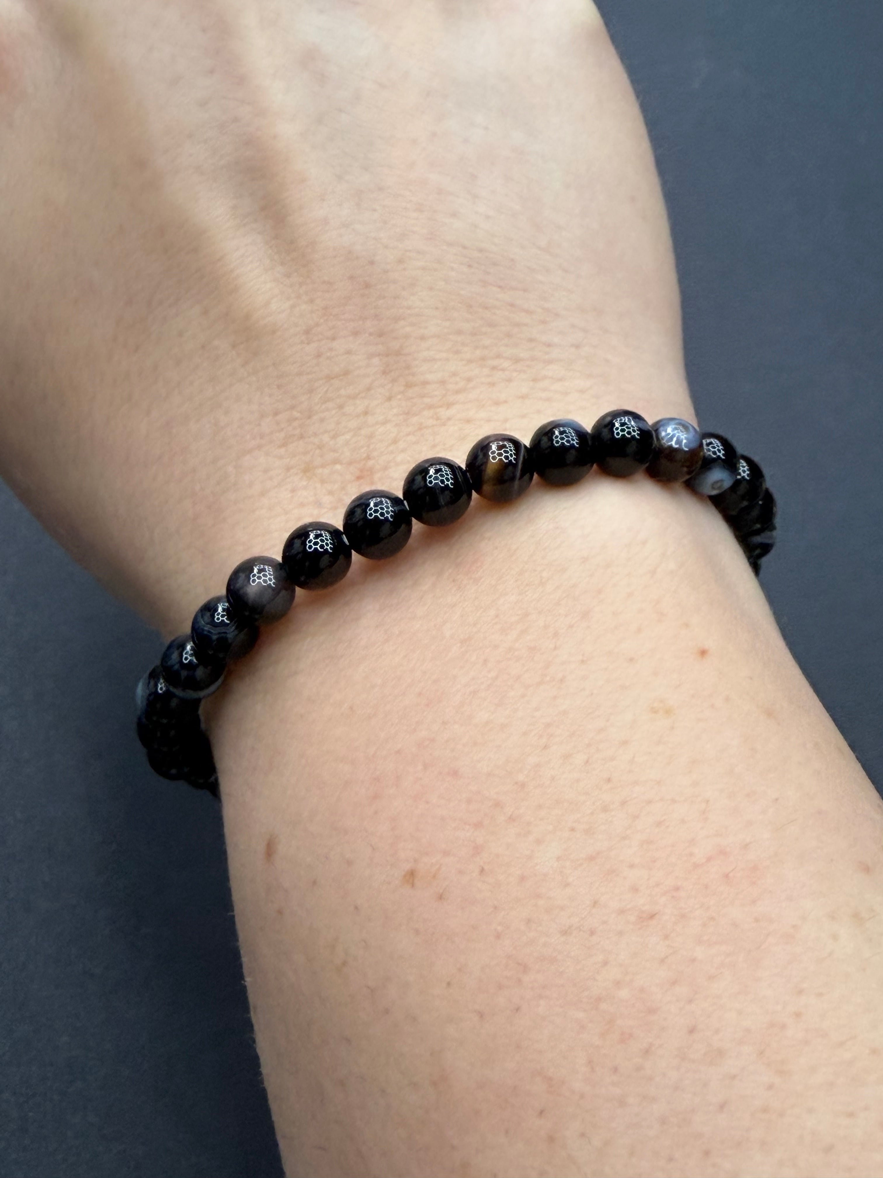 Banded Agate 4mm Beaded Stretch Bracelet