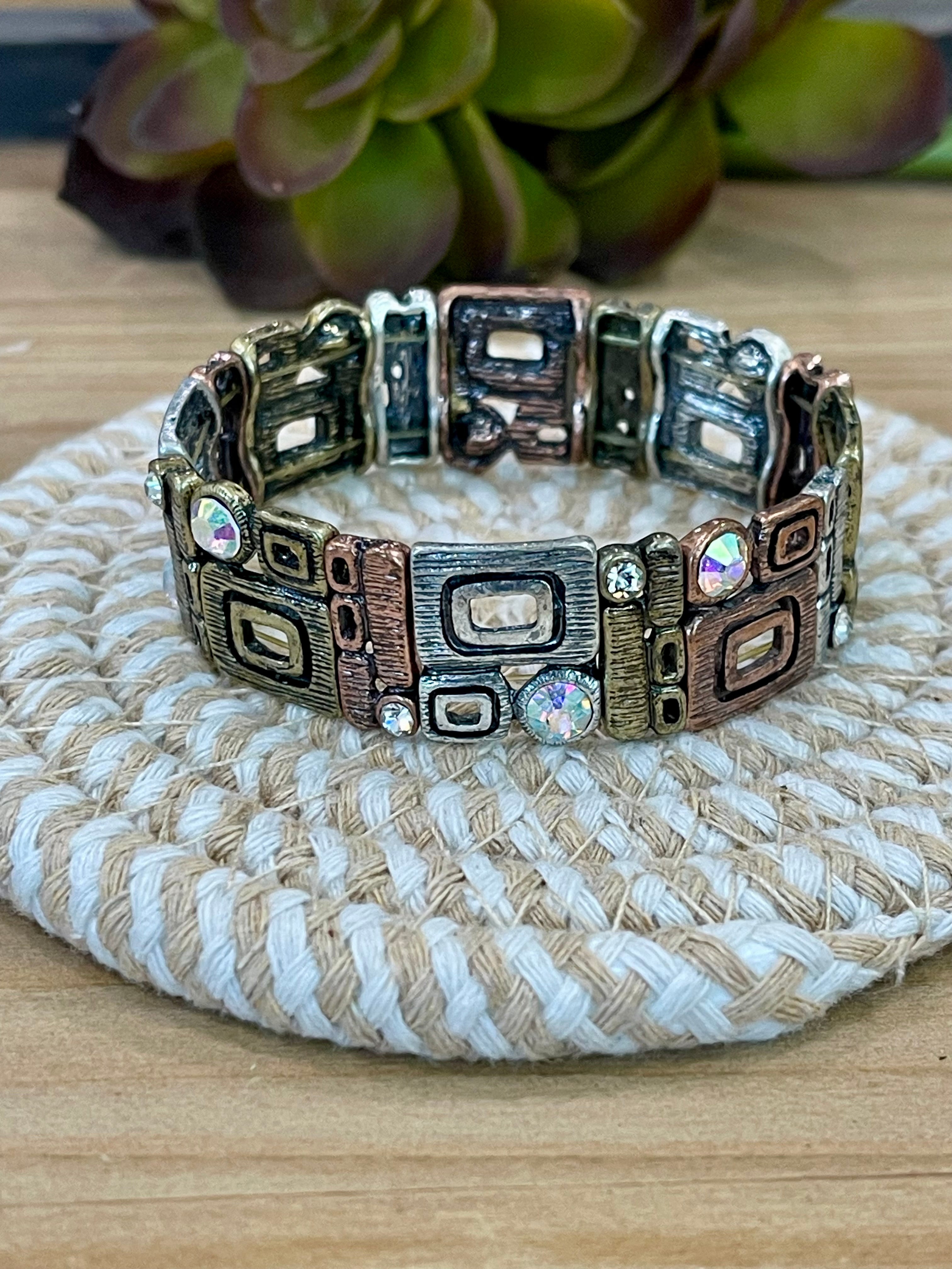 Vintage Handmade Copper Stretch Bracelet