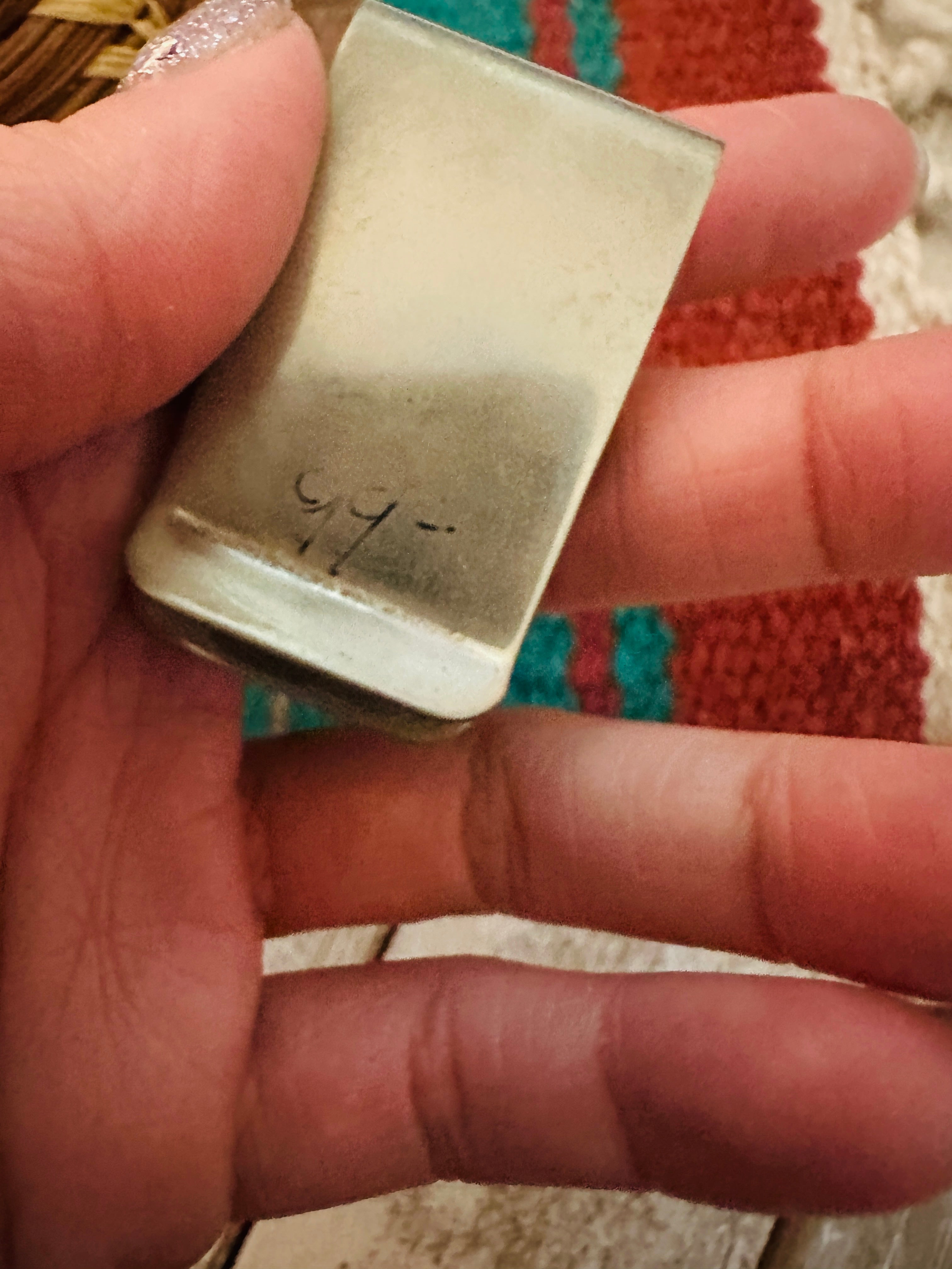 Navajo Hand Stamped Sterling Silver Money Clip