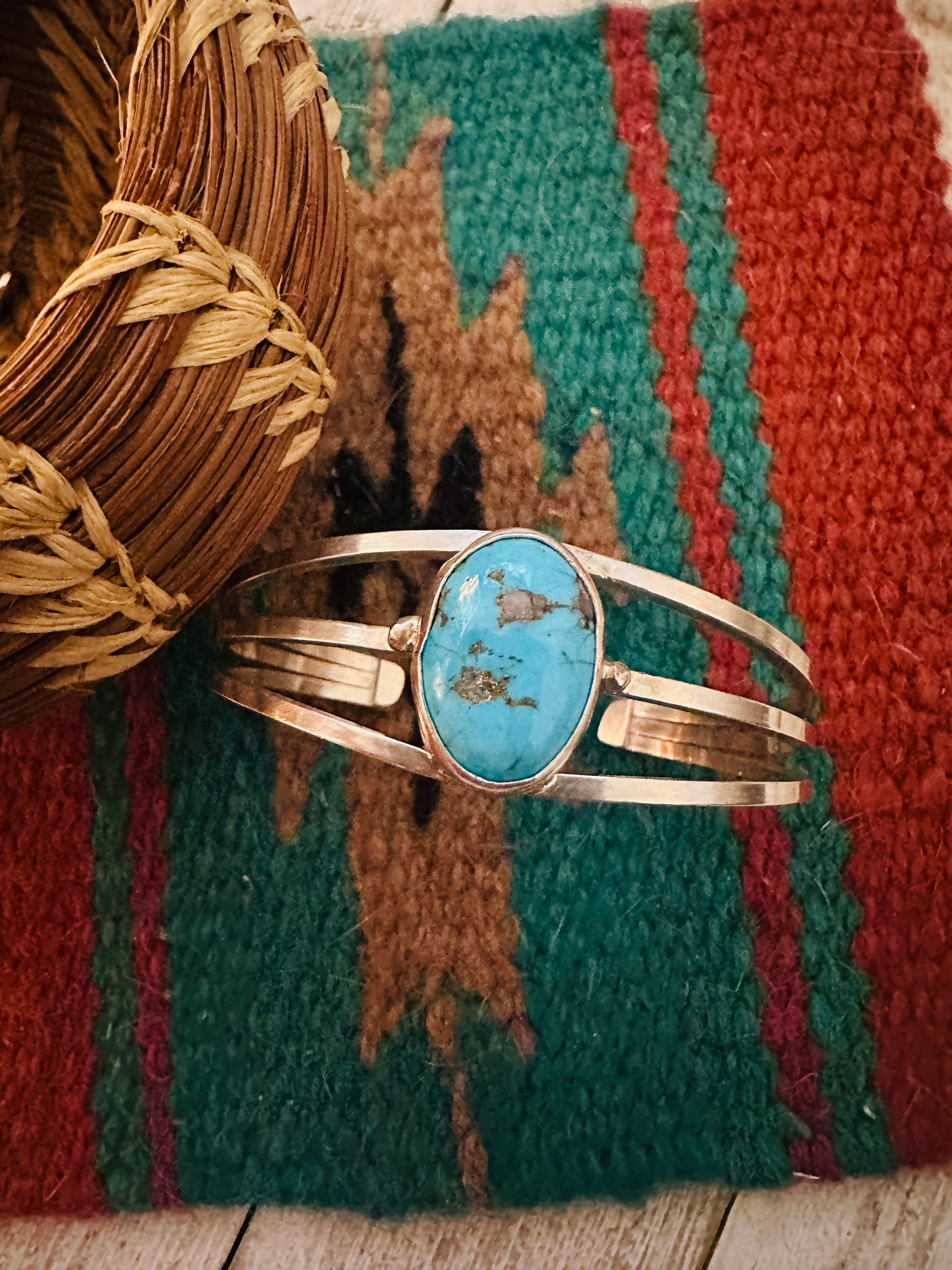 Navajo Turquoise & Sterling Silver Cuff Bracelet