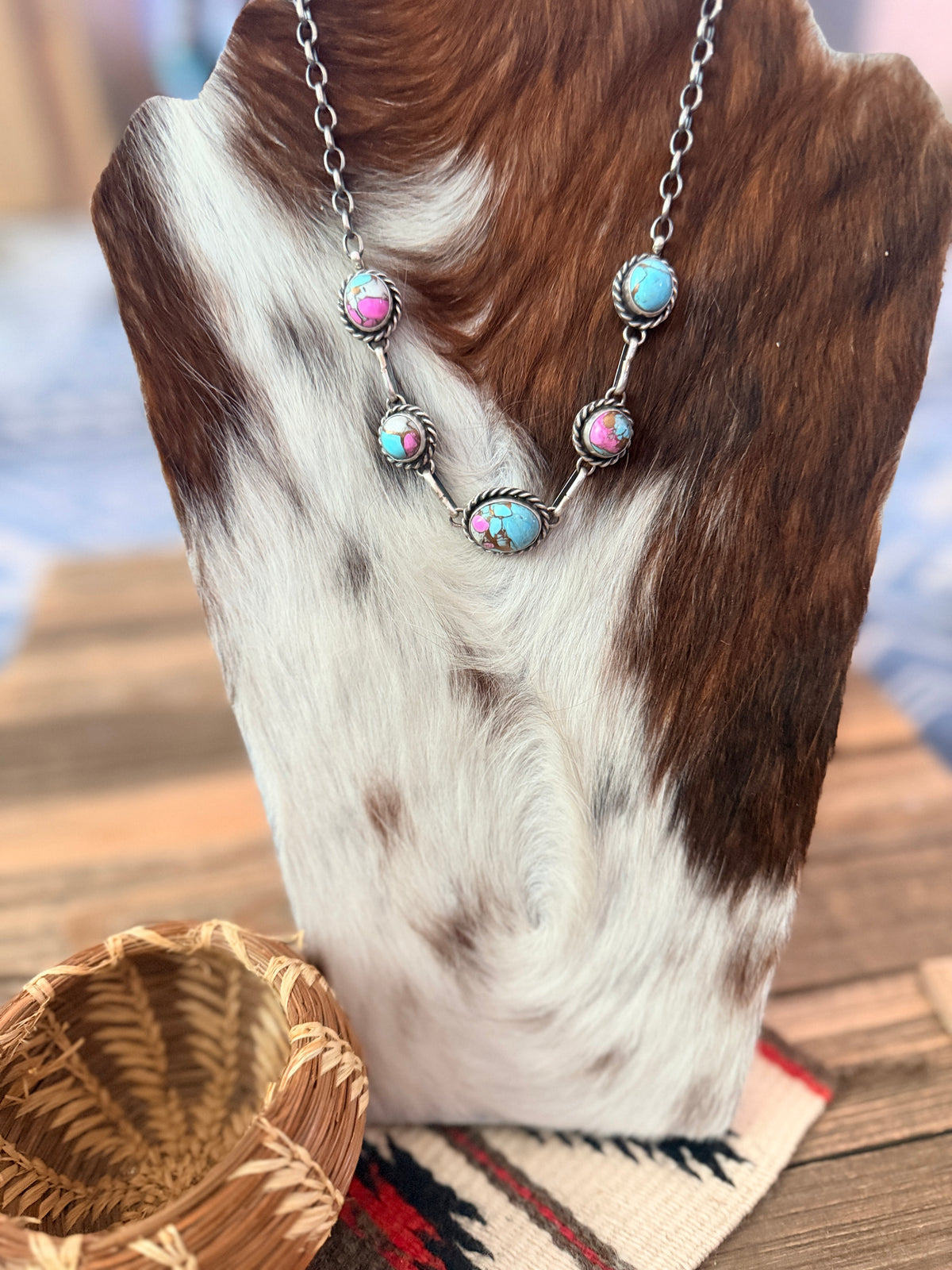 Handcrafted Sterling Silver & Cotton Candy Necklace by Augustine Largo