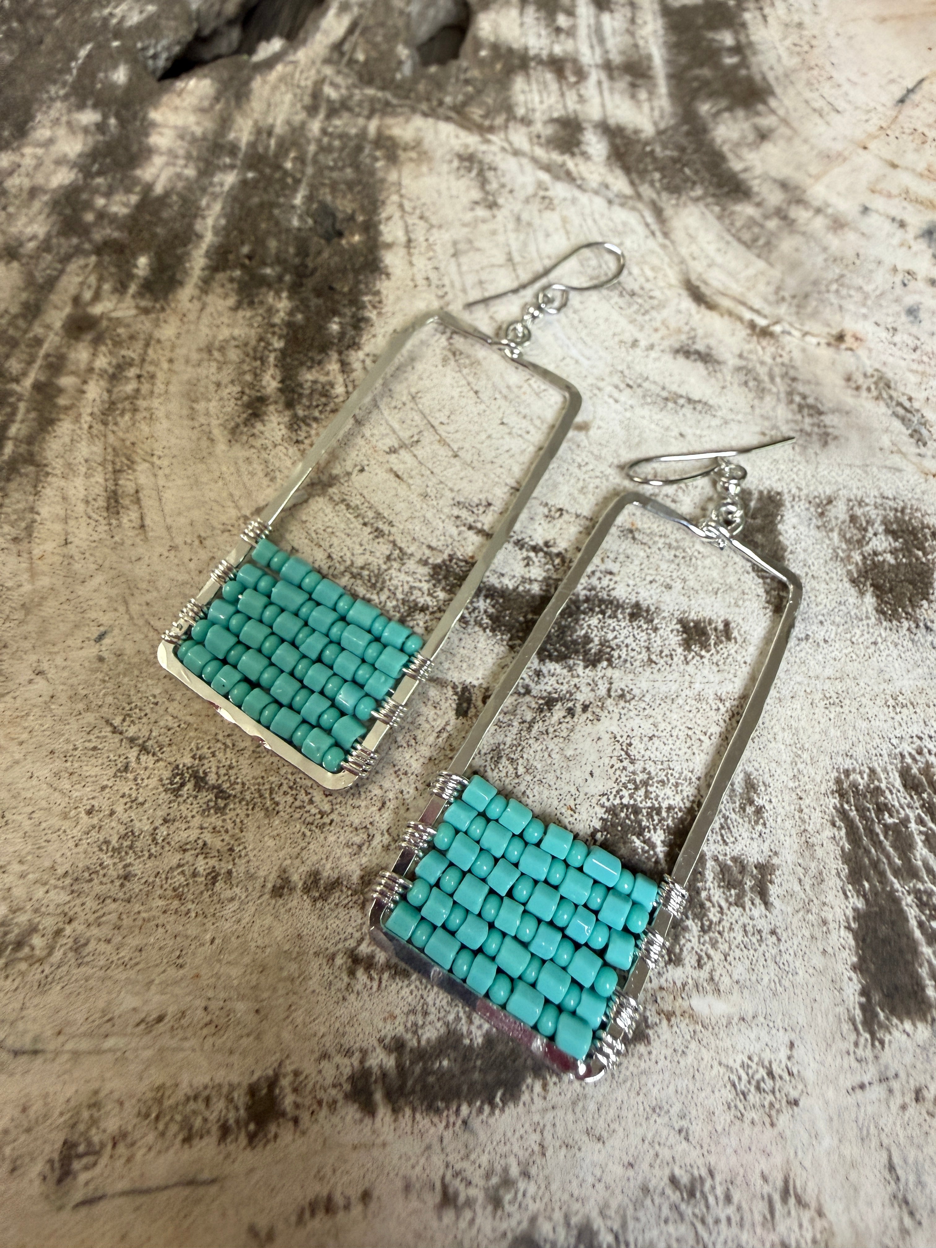 “The Golden Collection” Wanderlust Handmade Turquoise Beaded Earrings