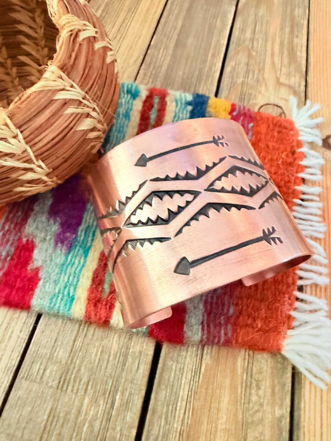 Handcrafted Copper Cuff Bracelet by Elvira Bill