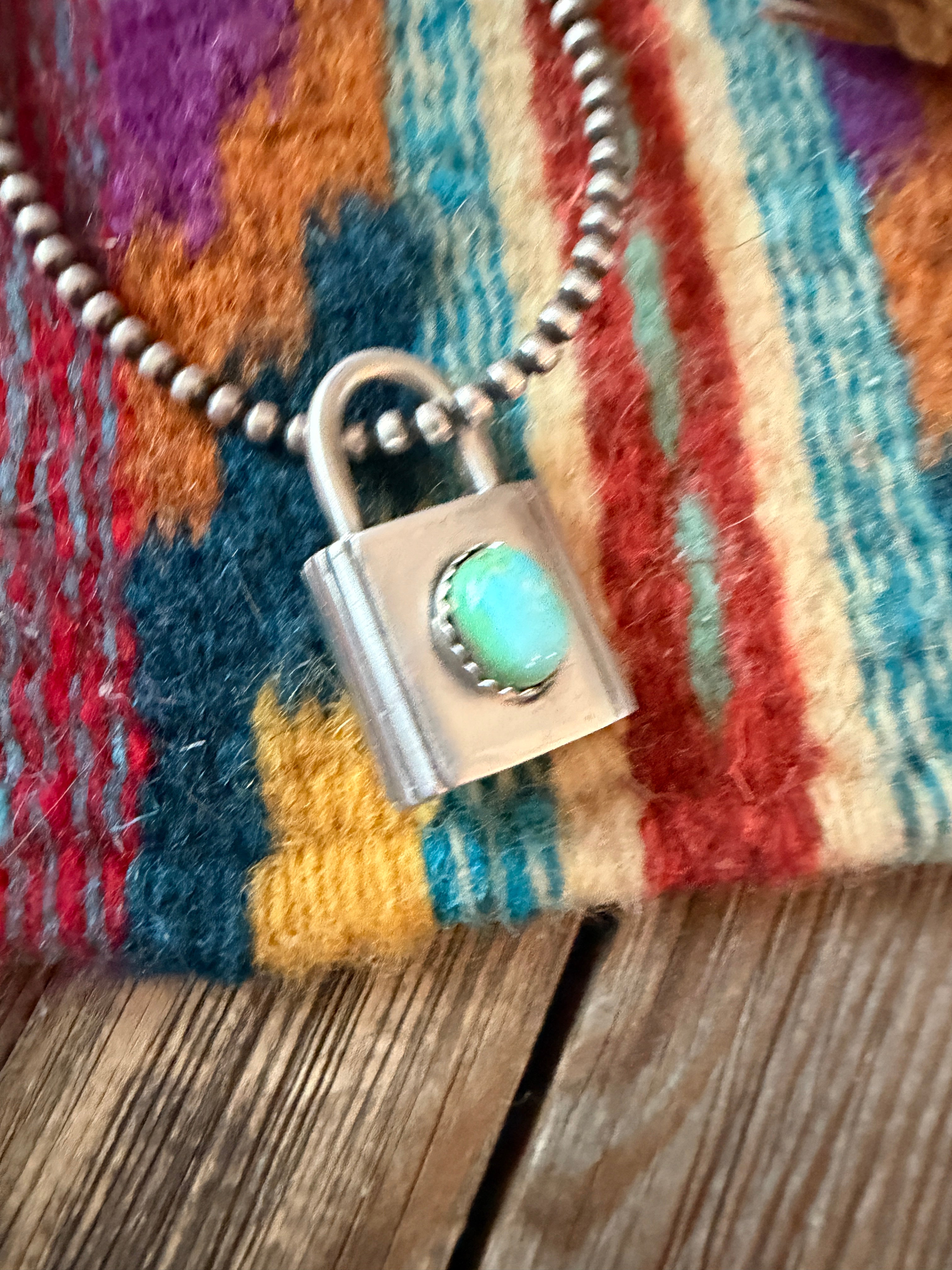 Handcrafted Sterling Silver & Turquoise Locket Pendant