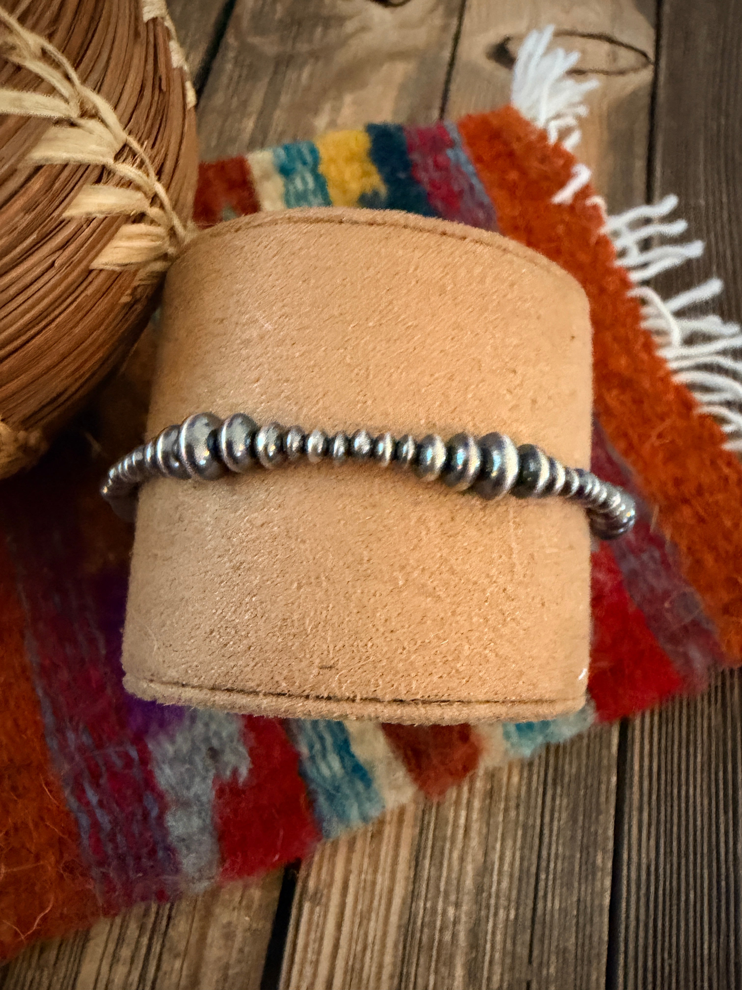 Handcrafted Sterling Silver Pearl Beaded Bracelet