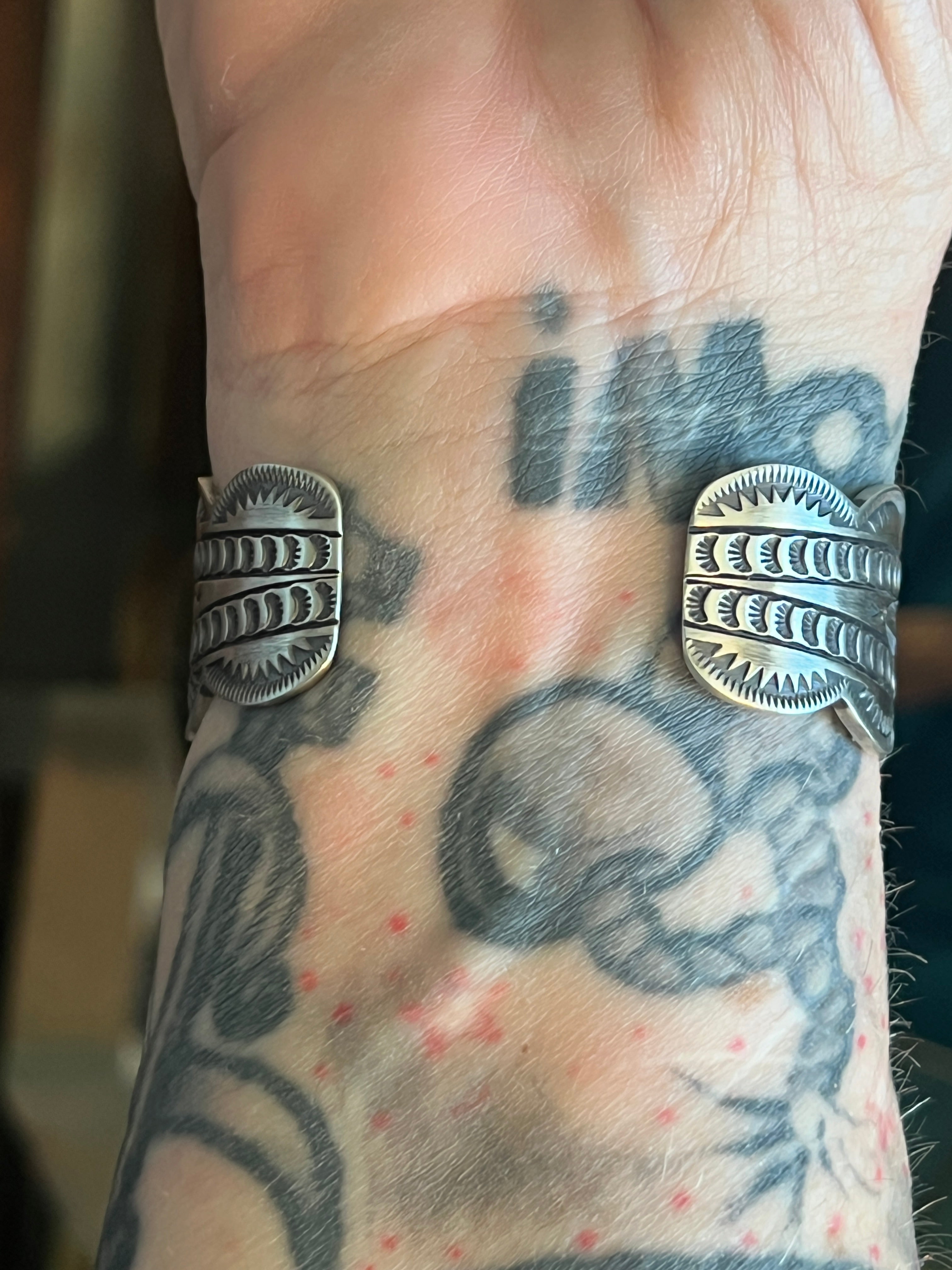 Handcrafted Sterling Silver and Mediterranean Coral Cluster Cuff Bracelet by Murphy Platero