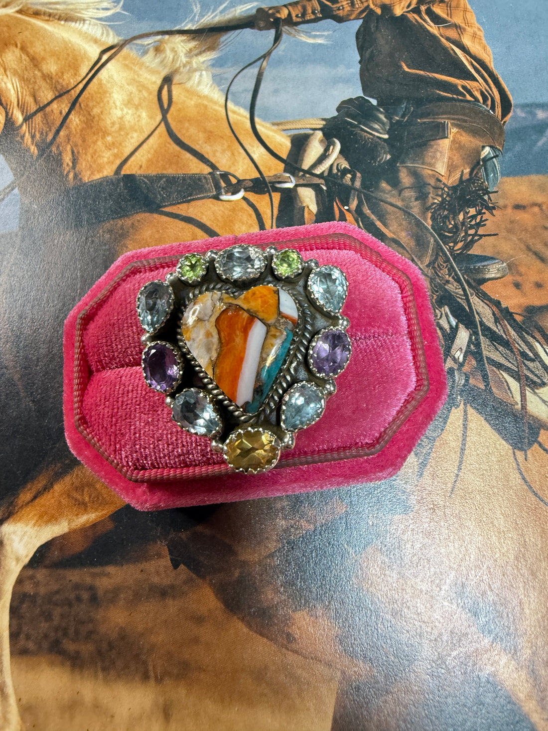 Handmade Sterling Silver Spice Adjustable Heart Ring