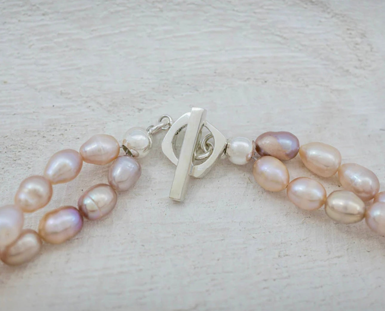 Double Strand Rose Pearl Necklace
