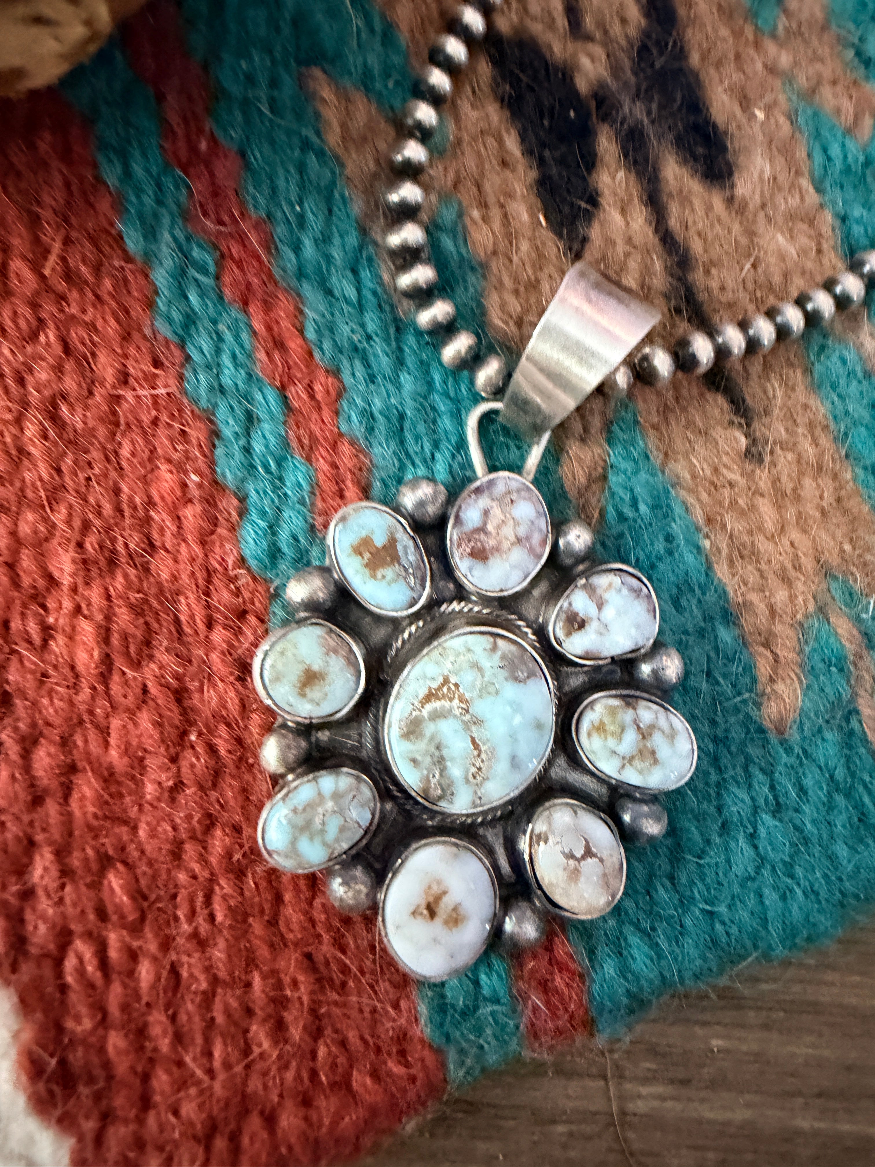 Handcrafted Sterling Silver & Dry Creek Turquoise Pendant by Randy Boyd