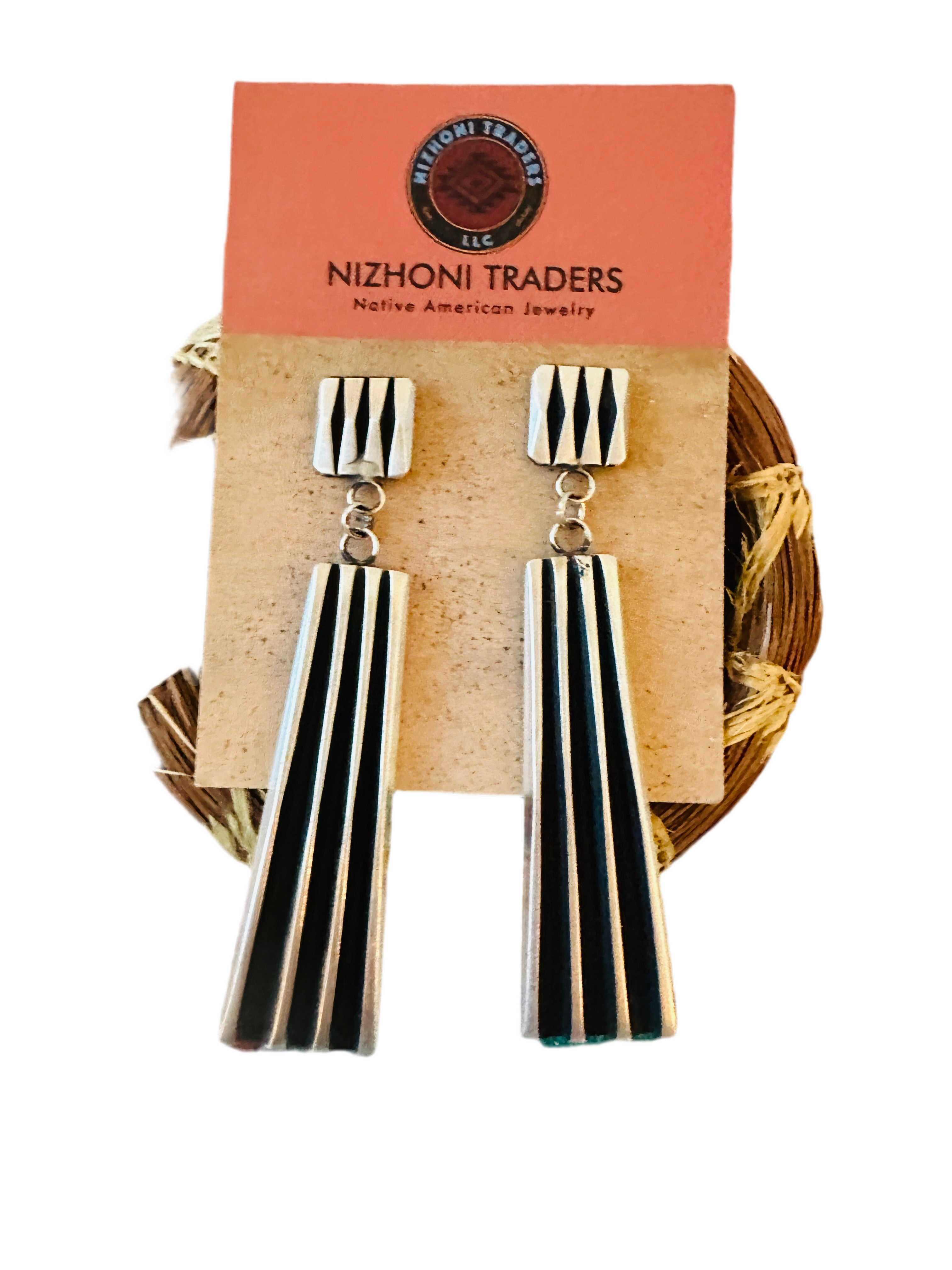 Handcrafted & Hand Stamped Leander Tahe Sterling Silver Dangle Earrings