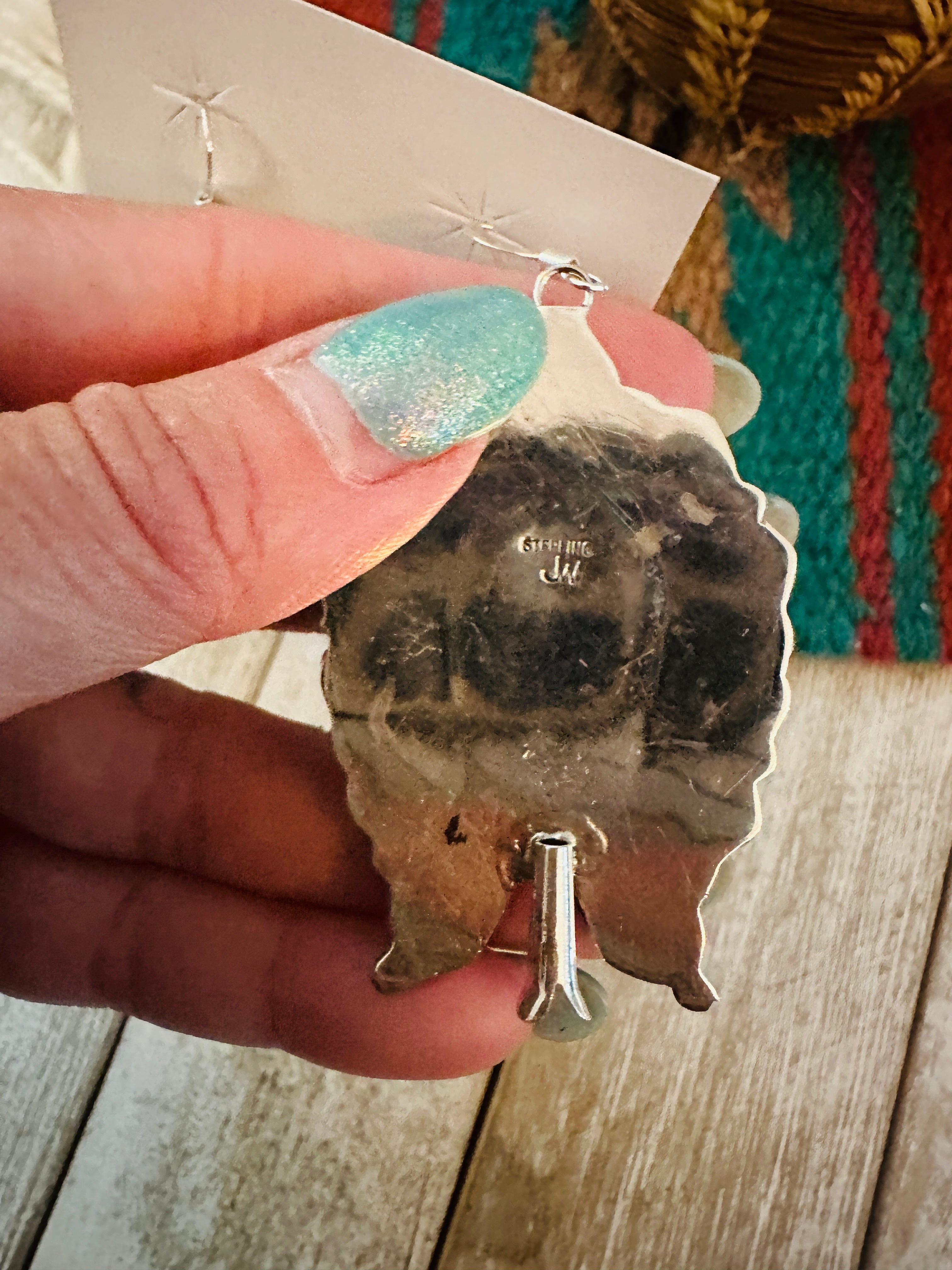 Handcrafted Sterling Silver & Turquoise Cluster Blossom Dangle Earrings