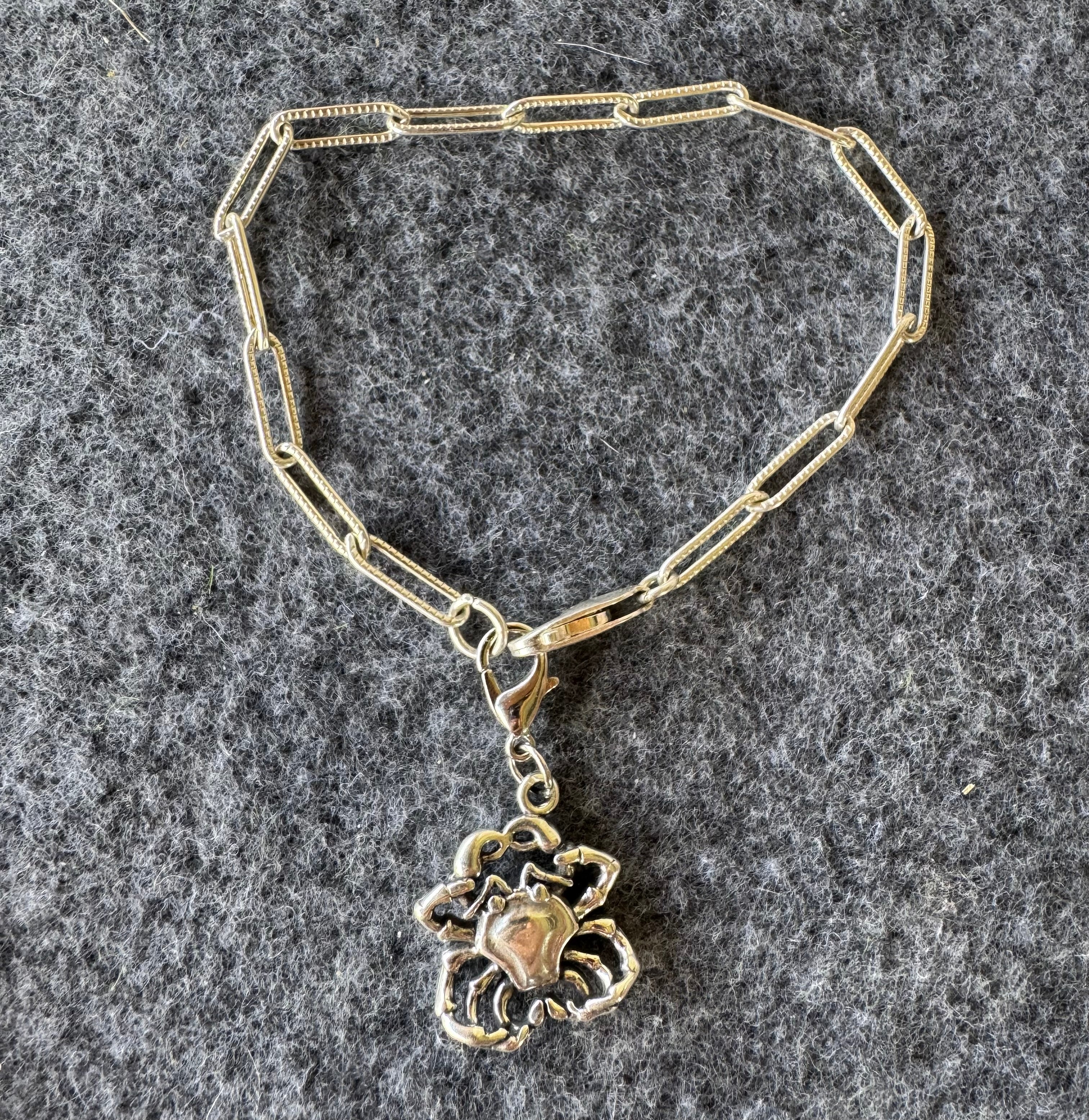 Handcrafted Sterling Silver Cancer/ Crab Charm